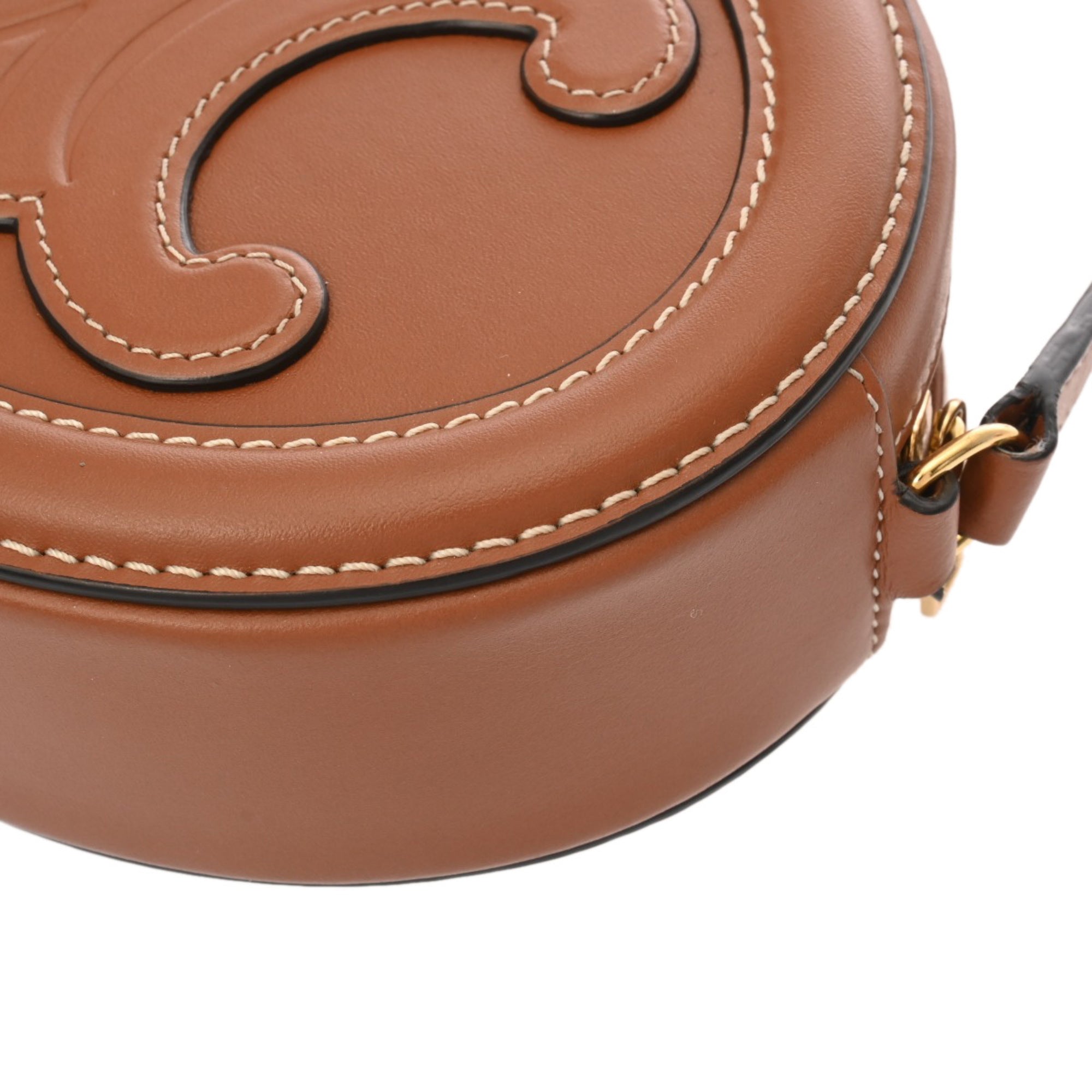 Triomphe Oval Crossbody Bag Leather