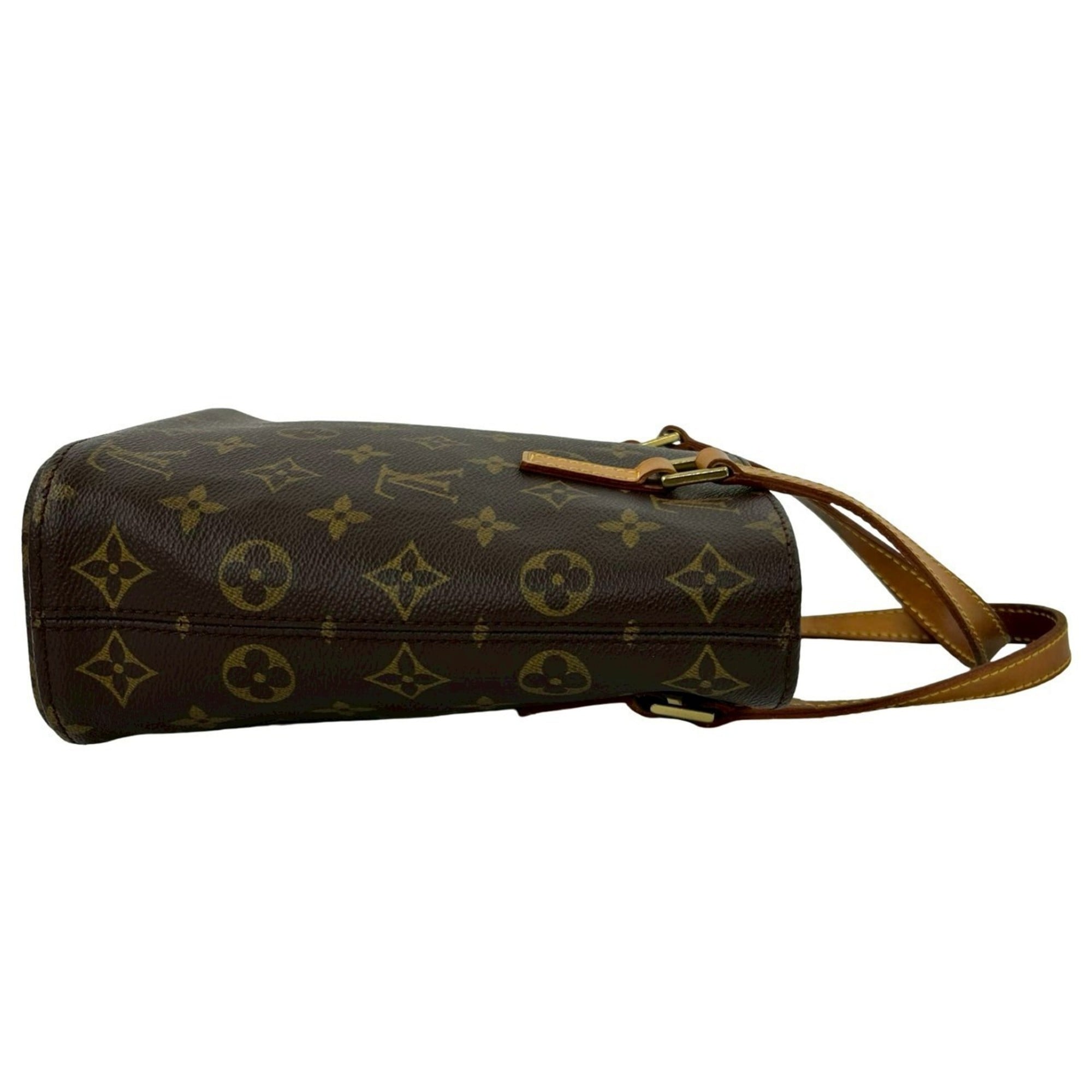 Louis Vuitton Brown Leather Pvc Handbag Tote Bag (Pre-Owned)
