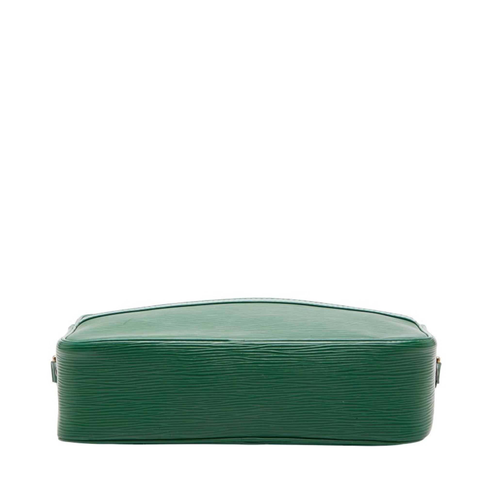 Louis Vuitton Borneo Green Leather Shoulder Bag (Pre-Owned)