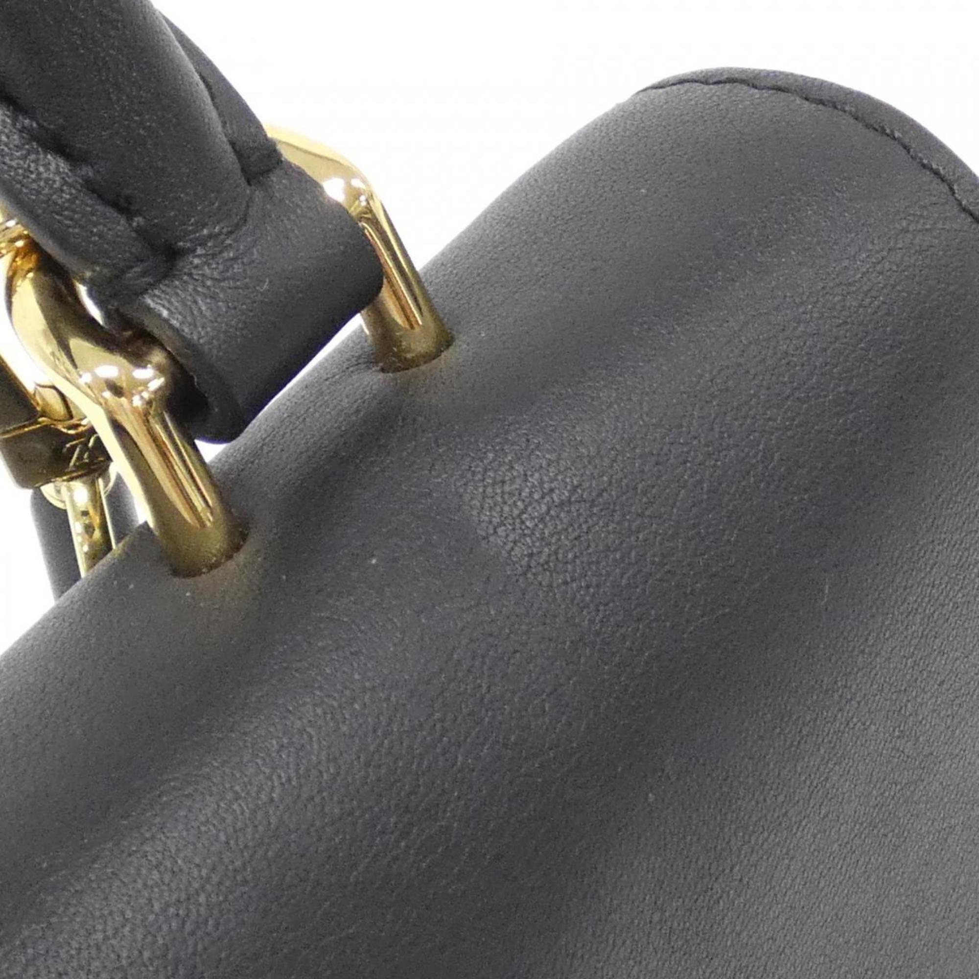 Louis Vuitton Black Marron Coated Canvas Leather Handbag (Pre-Owned)
