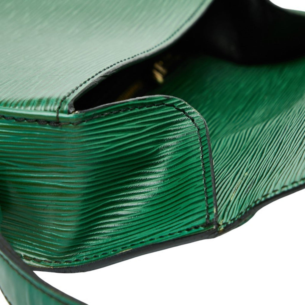 Louis Vuitton Borneo Green Leather Shoulder Bag (Pre-Owned)