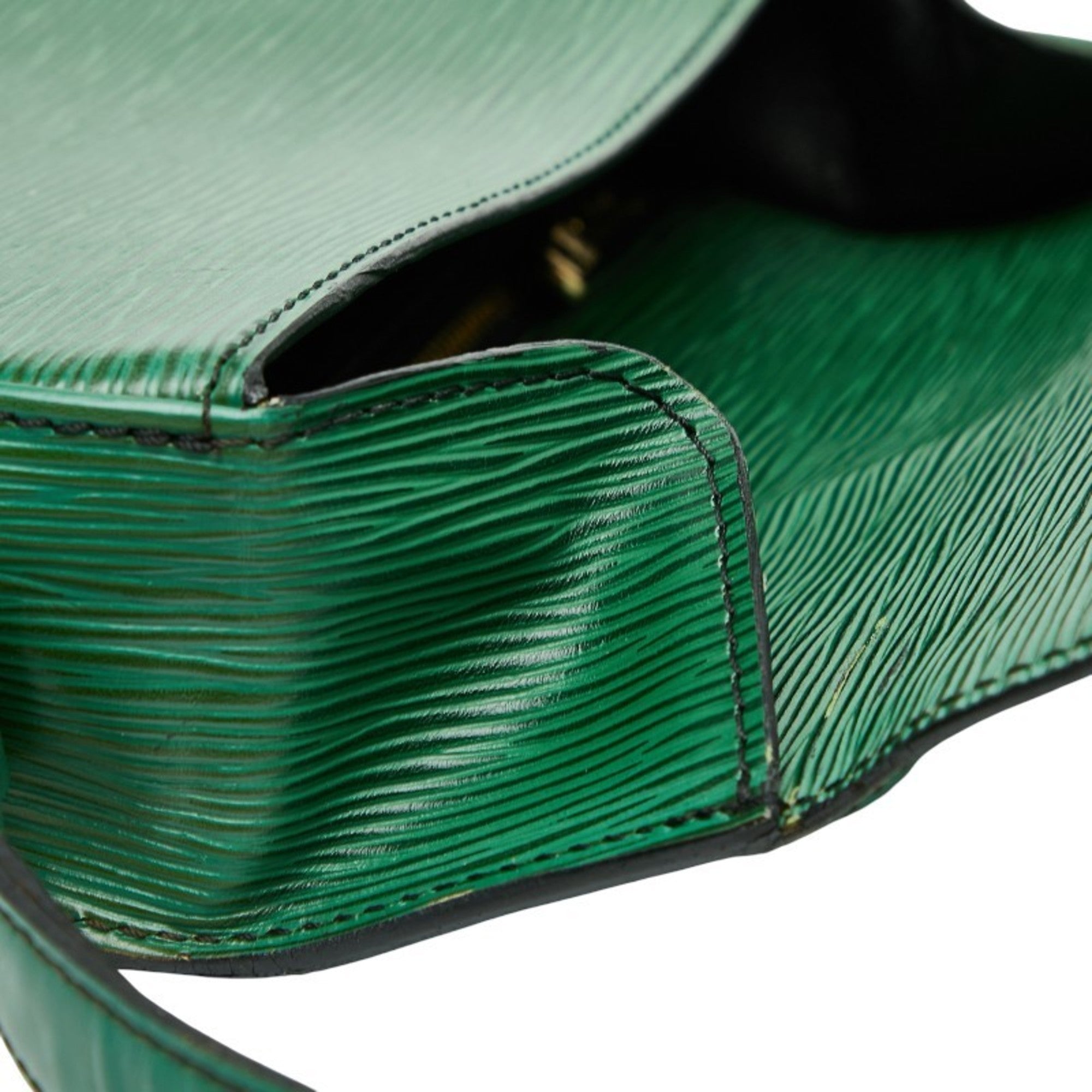 Louis Vuitton Borneo Green Leather Shoulder Bag (Pre-Owned)