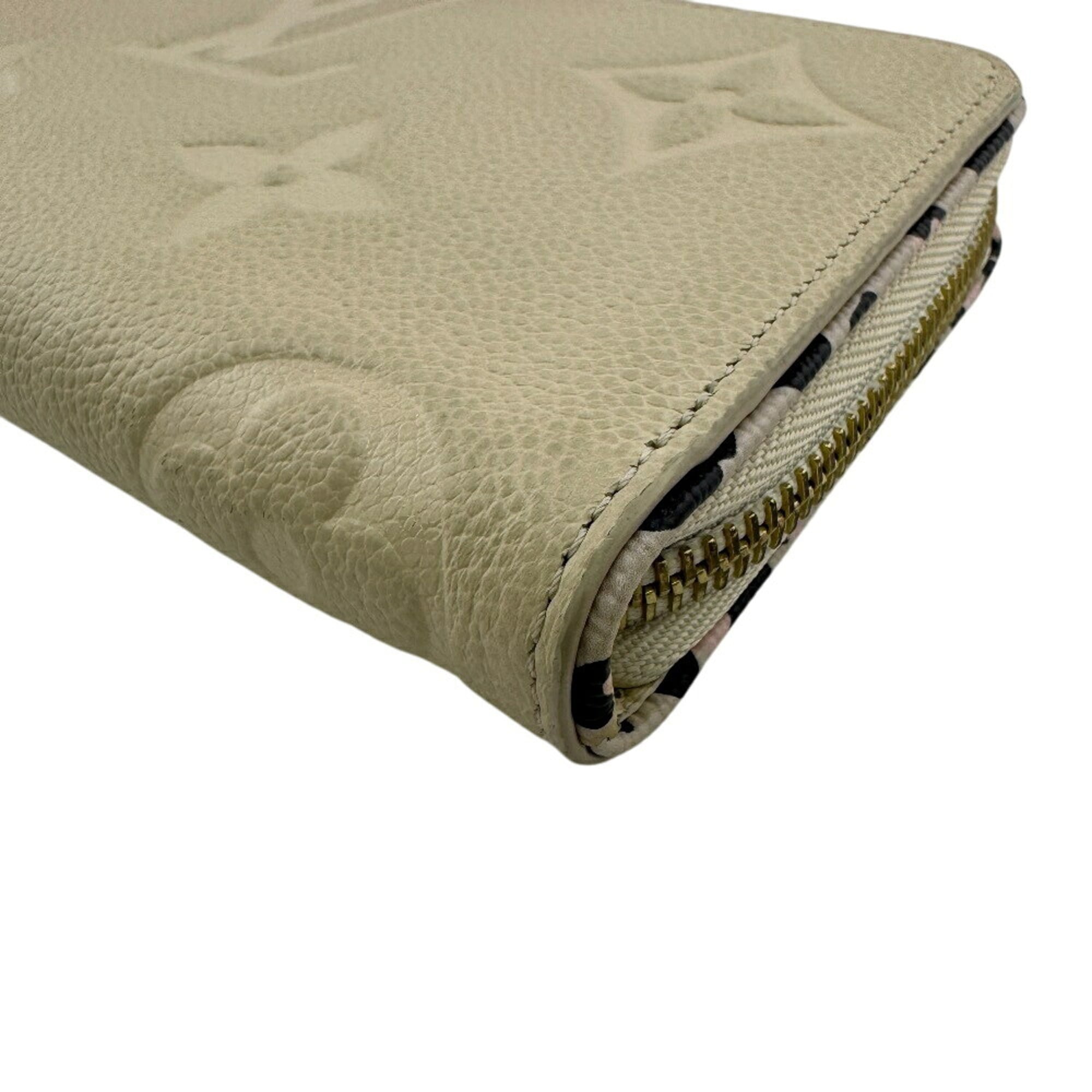 Louis Vuitton Beige Leather Long Wallet (Bi-Fold) (Pre-Owned)