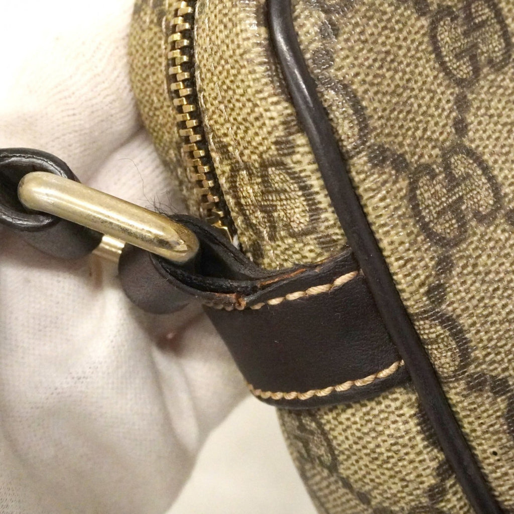 Front Zip Camera Bag GG Coated Canvas Small