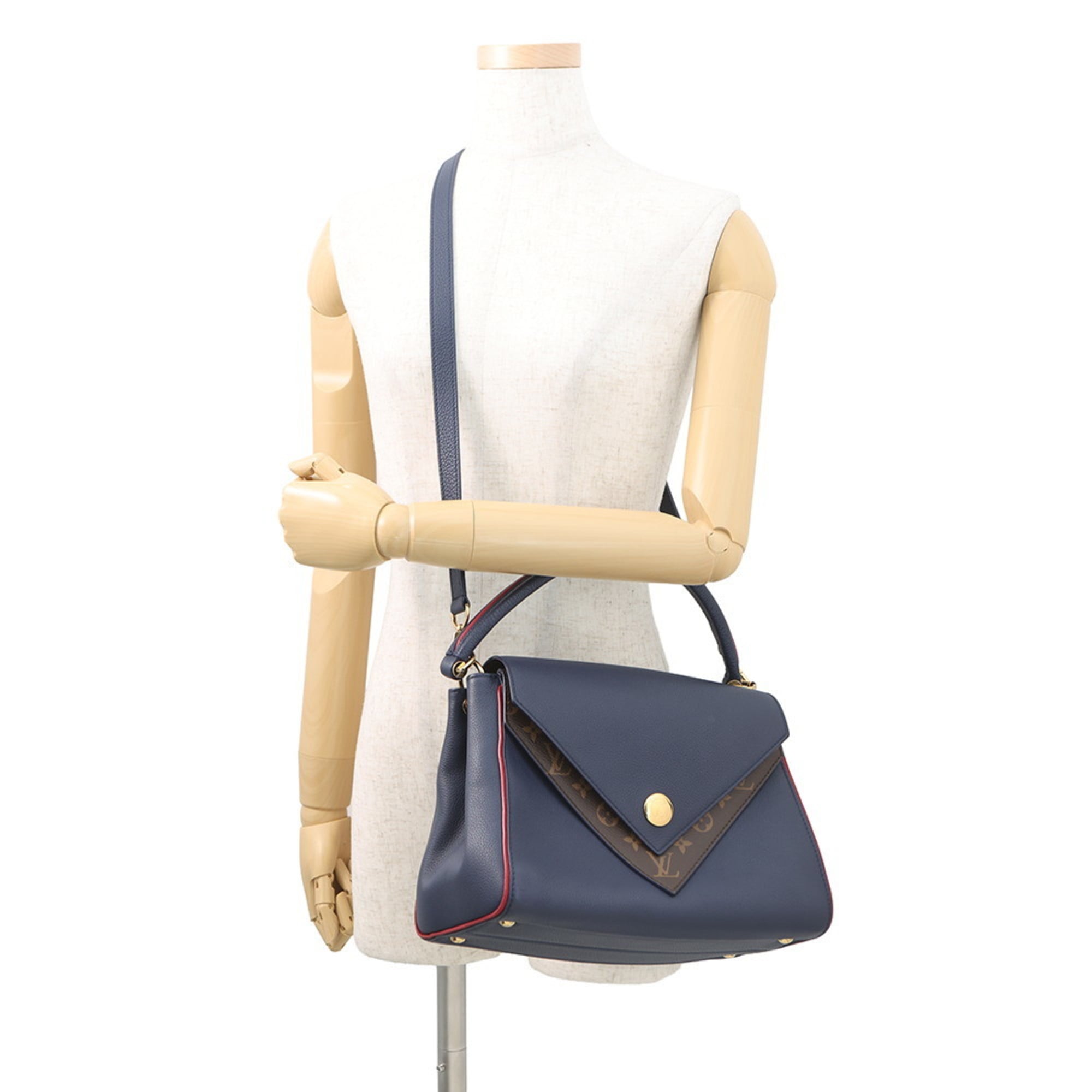 Louis Vuitton Monogram Navy Blue Leather Handbag (Pre-Owned)