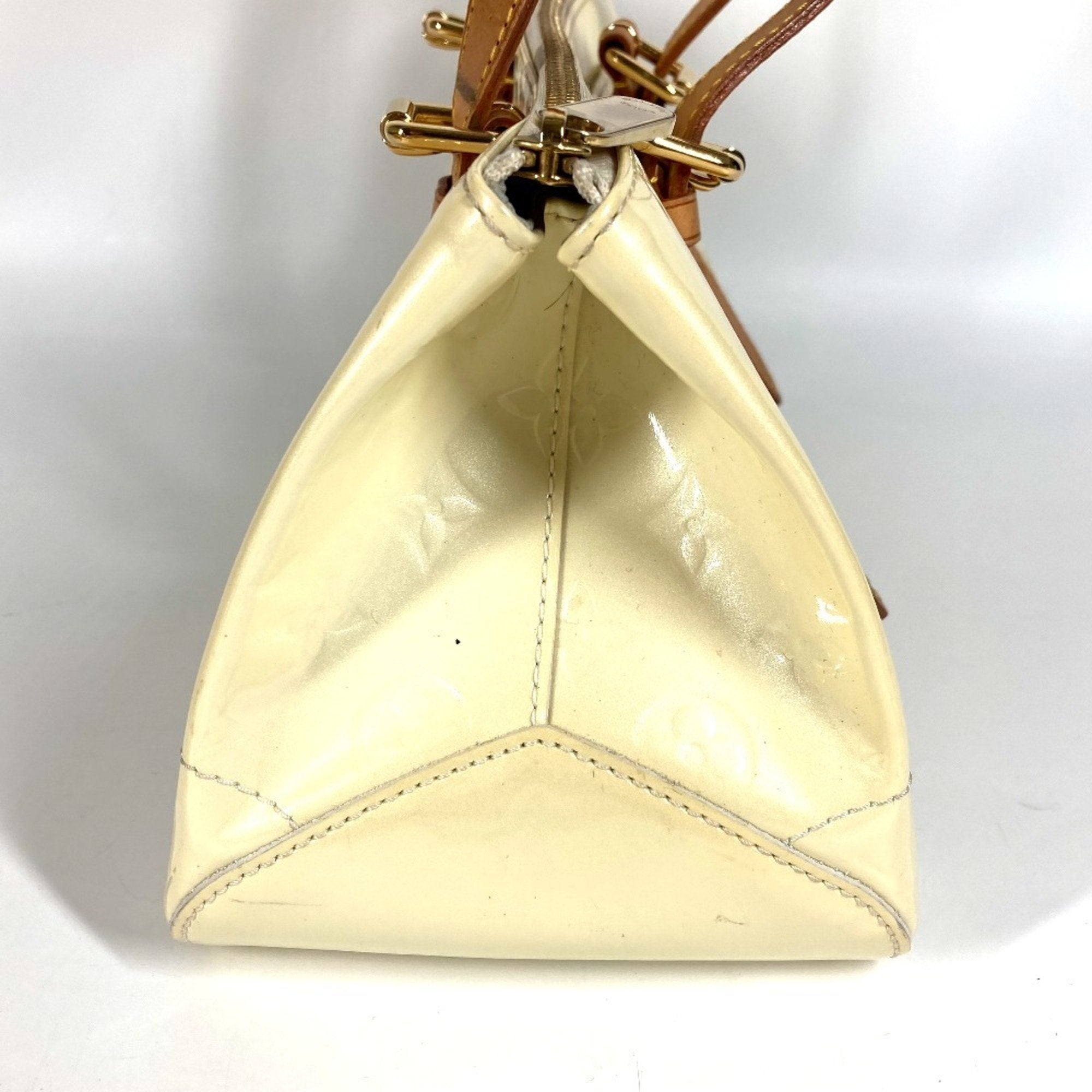Louis Vuitton Pearl White Monogram Vernis Handbag Shoulder Bag Tote Bag (Pre-Owned)
