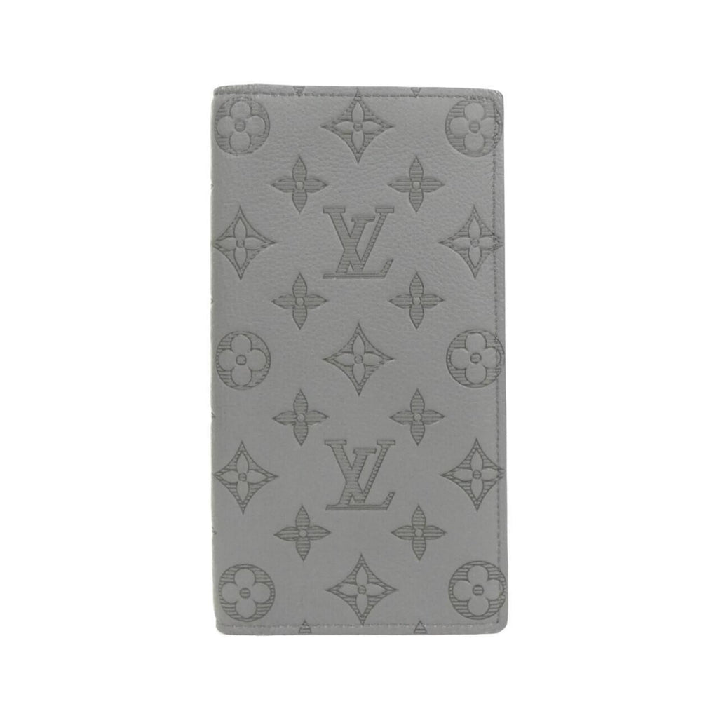 Louis Vuitton Gris Leather Long Wallet (Bi-Fold) (Pre-Owned)