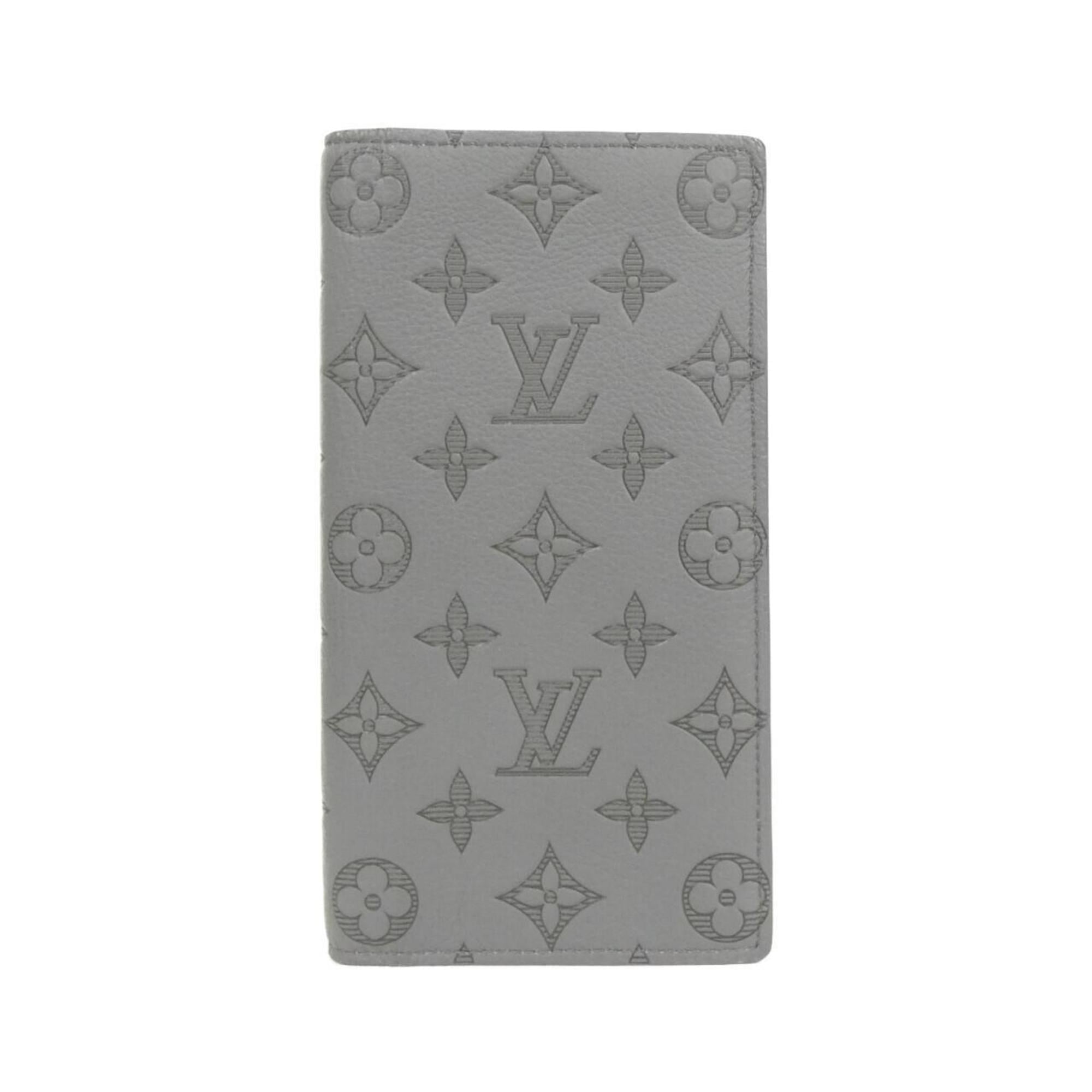Louis Vuitton Gris Leather Long Wallet (Bi-Fold) (Pre-Owned)