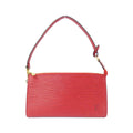Louis Vuitton Red Color Leather Pochette Pouch (Pre-Owned)