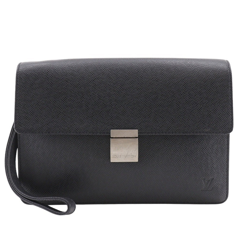 Louis Vuitton Taiga Ardoise Black Taiga Leather Pochette (Pre-Owned)