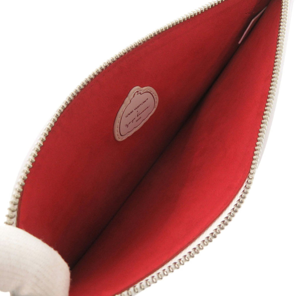 Louis Vuitton Red Color White Leather Pouch (Pre-Owned)
