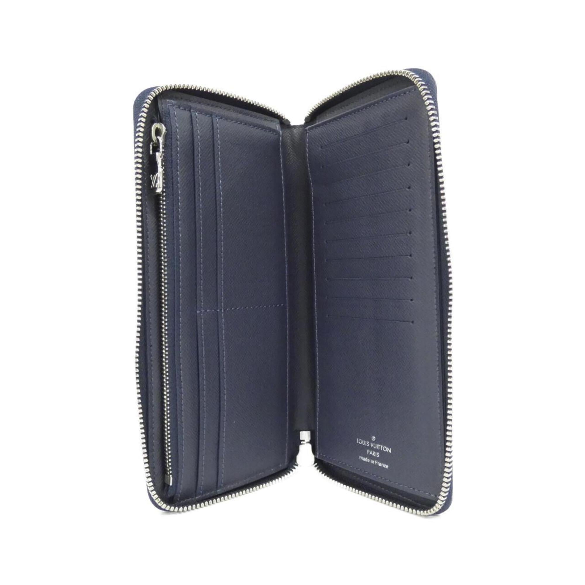 Louis Vuitton Blue Marine Leather Long Wallet (Bi-Fold) (Pre-Owned)