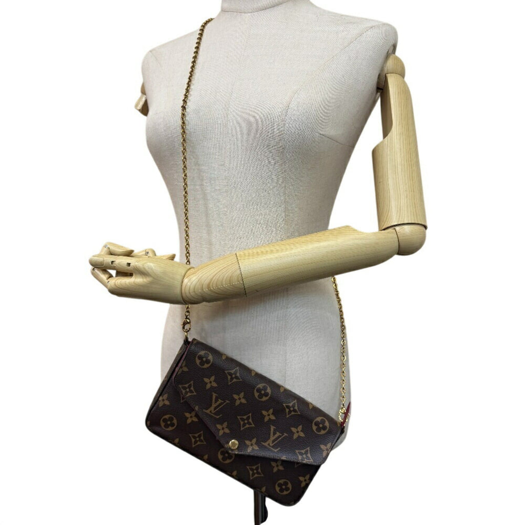 Louis Vuitton Brown Monogram Monogram Leather Pouch Shoulder Bag (Pre-Owned)