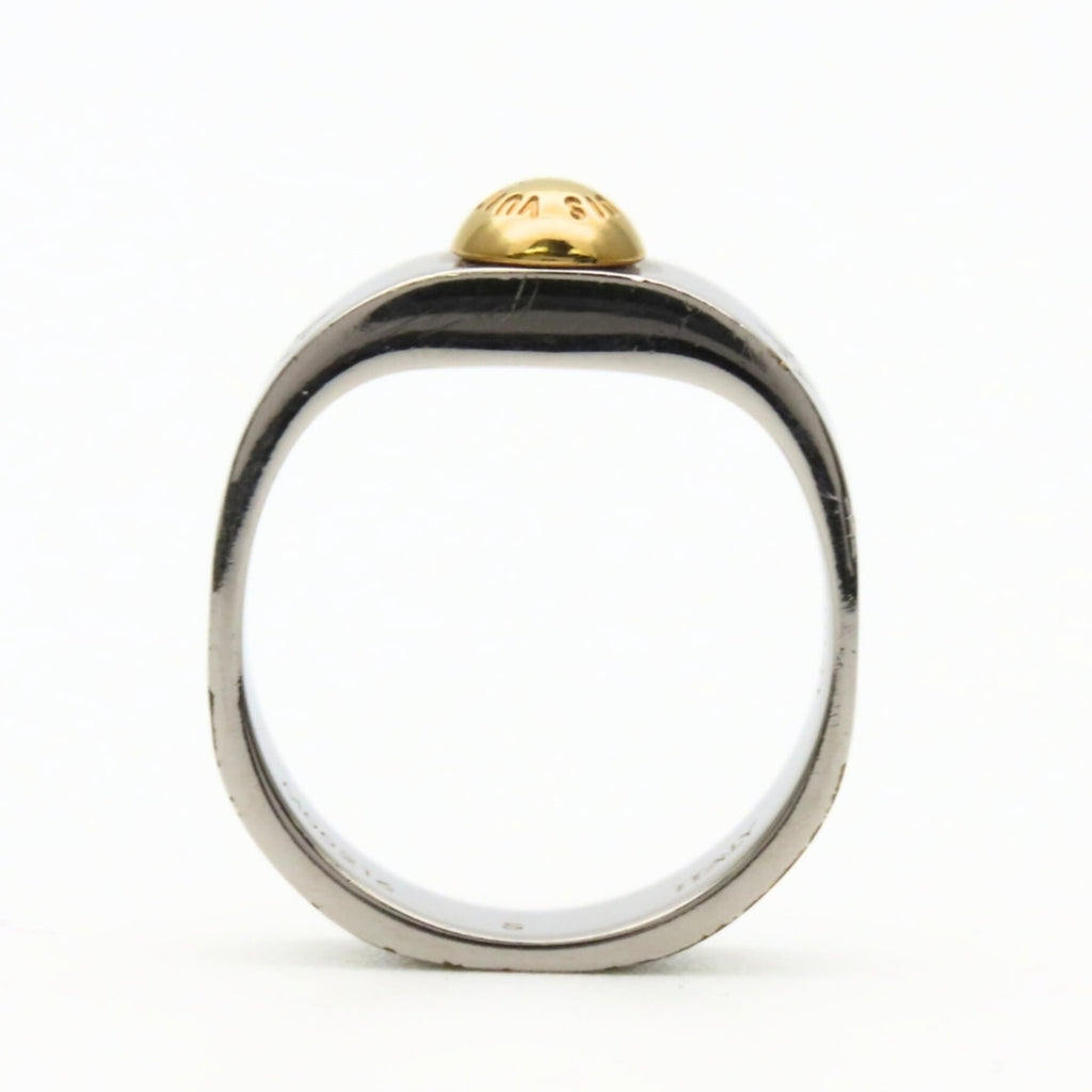 Louis Vuitton Silver Metal Band Ring (Pre-Owned)