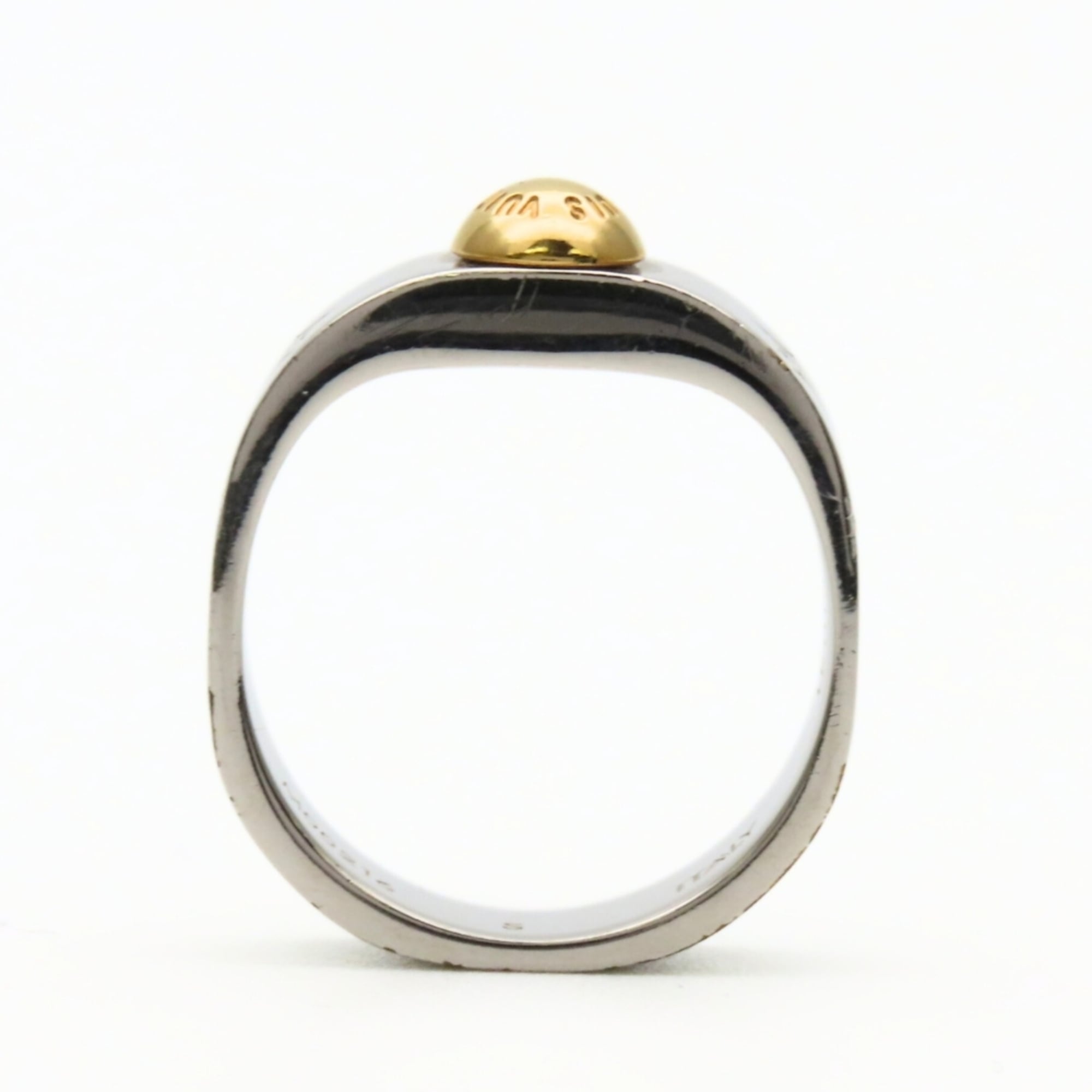 Louis Vuitton Silver Metal Band Ring (Pre-Owned)