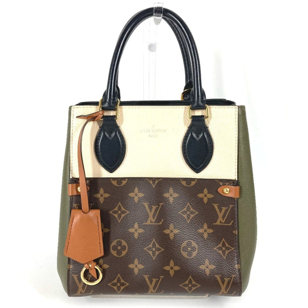Louis Vuitton Brown Khaki Monogram White Monogram Handbag Tote Bag (Pre-Owned)