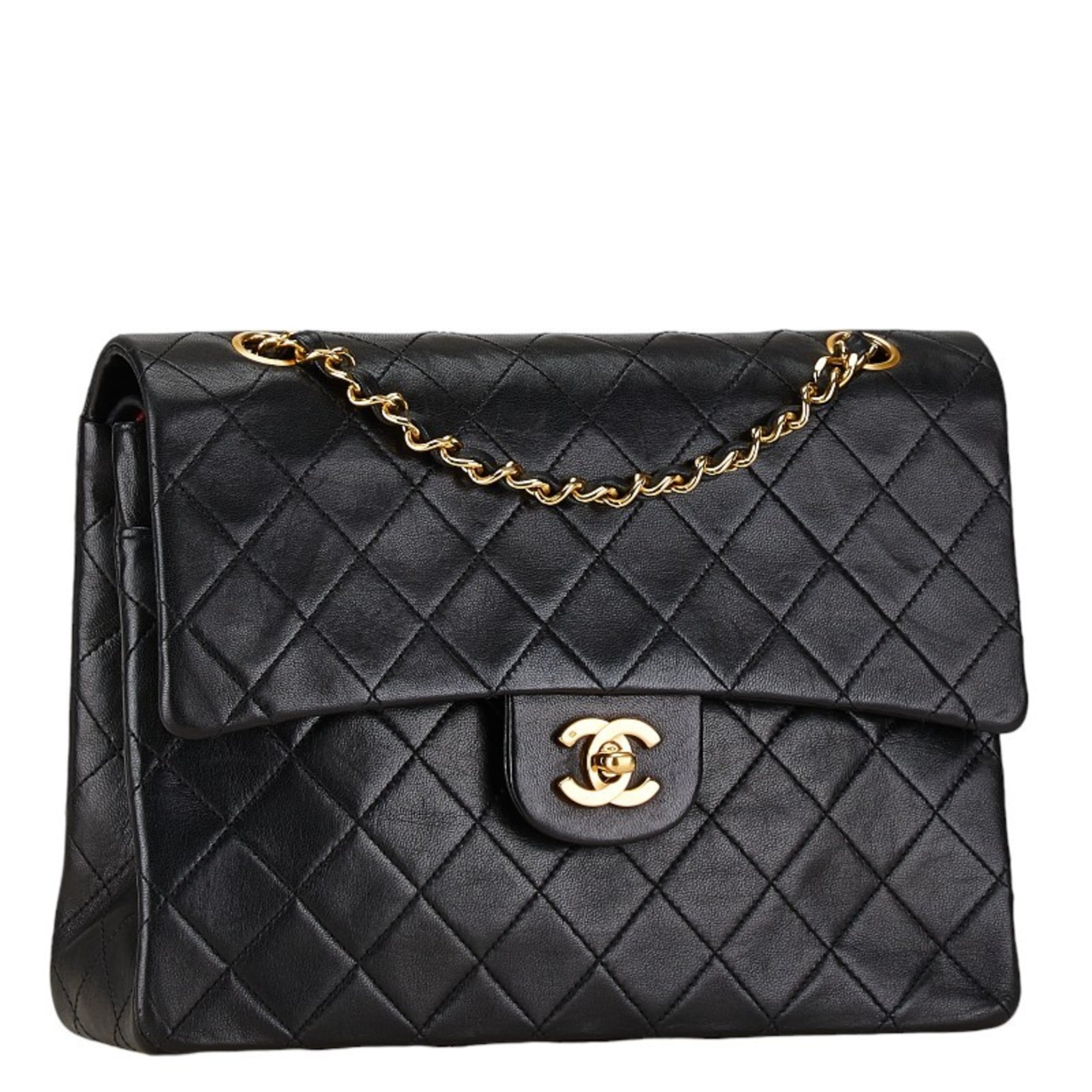 Vintage Square CC Flap Bag Quilted Lambskin Medium