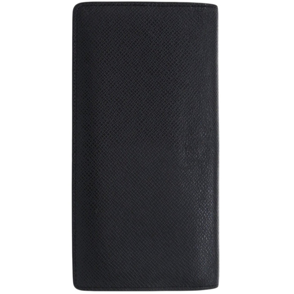 Louis Vuitton Black Noir Taiga Leather Leather Long Wallet (Bi-Fold) (Pre-Owned)