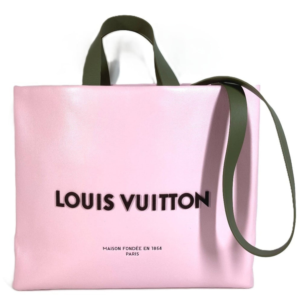 Louis Vuitton Pink Leather Shopping Bag Shoulder Bag Tote Bag (Pre-Owned)