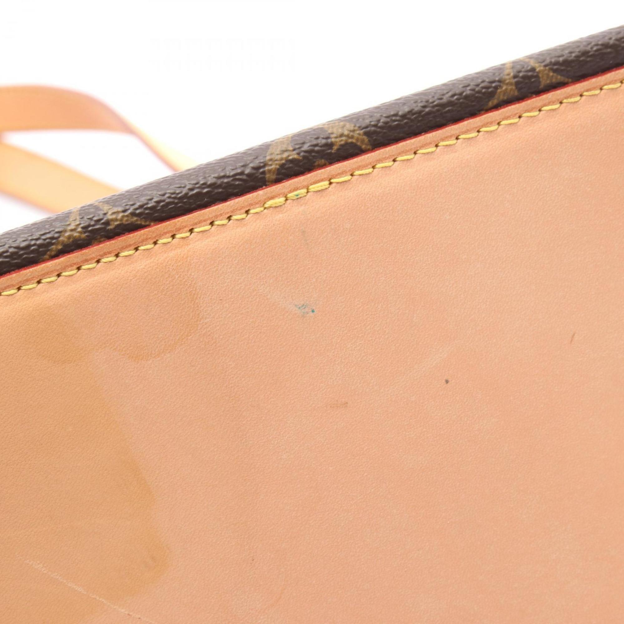 Louis Vuitton Brown Coated Canvas Leather Tote Bag (Pre-Owned)