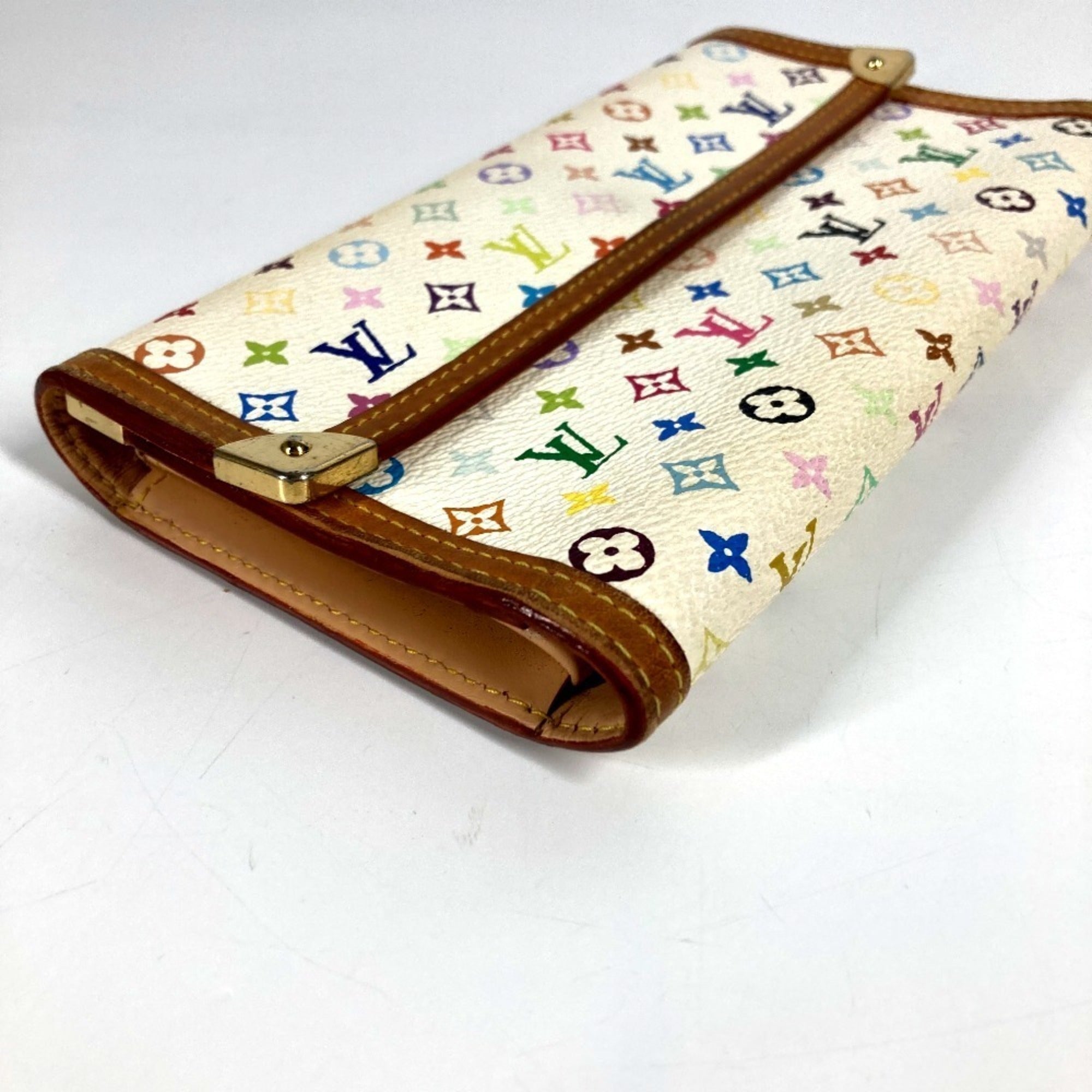 Louis Vuitton Monogram Multi-Color White Yellow Monogram Multicolore Long Wallet (Tri-Fold) (Pre-Owned)