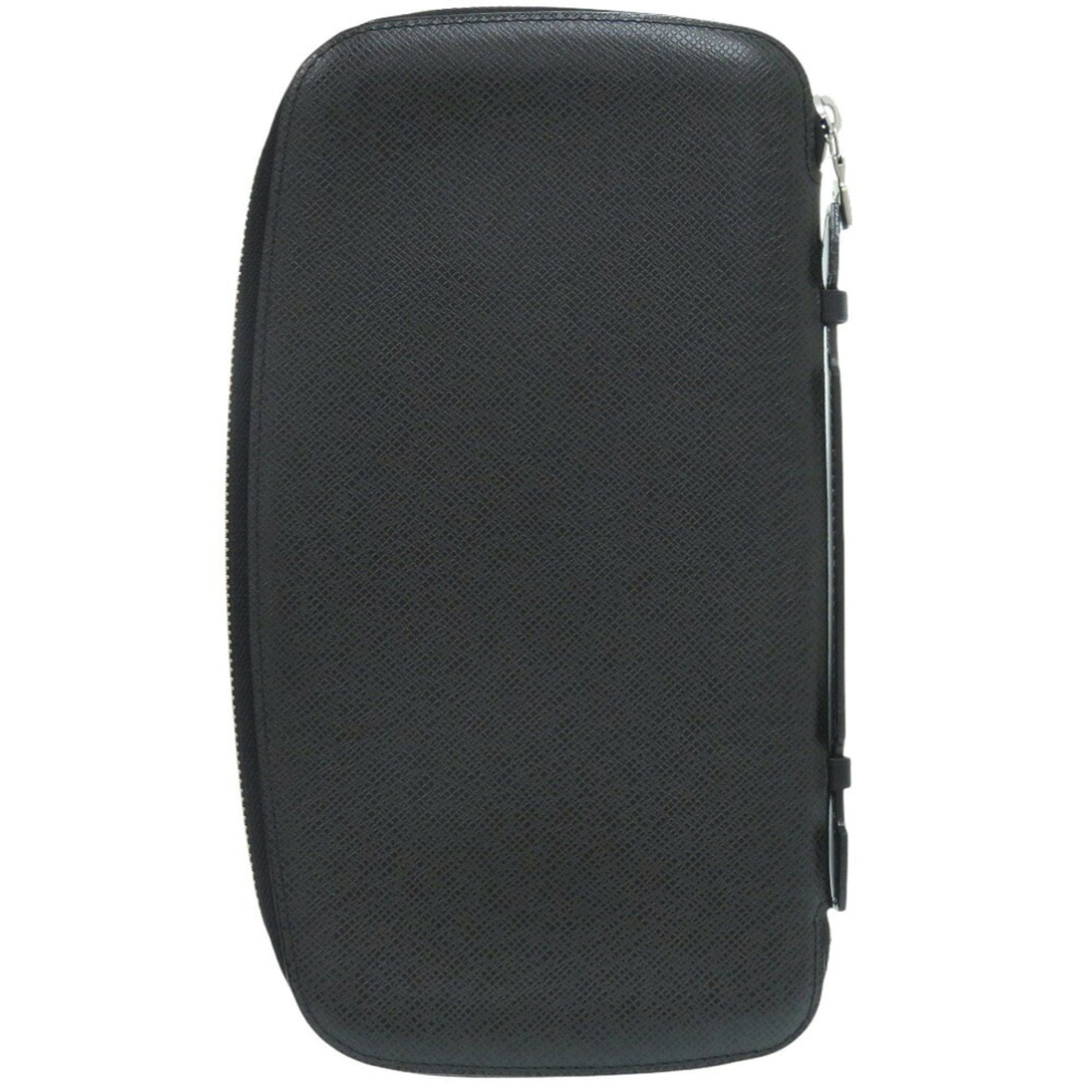 Louis Vuitton Black Taiga Leather Long Wallet (Bi-Fold) (Pre-Owned)