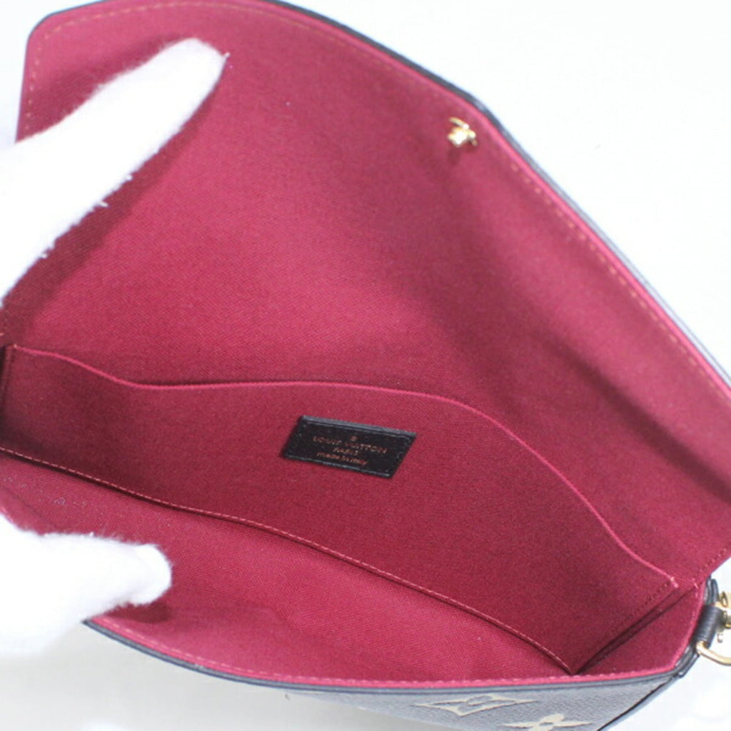 Louis Vuitton Beige Bicolor Black Monogram Empreinte Clutch Bag Pochette Shoulder Bag (Pre-Owned)