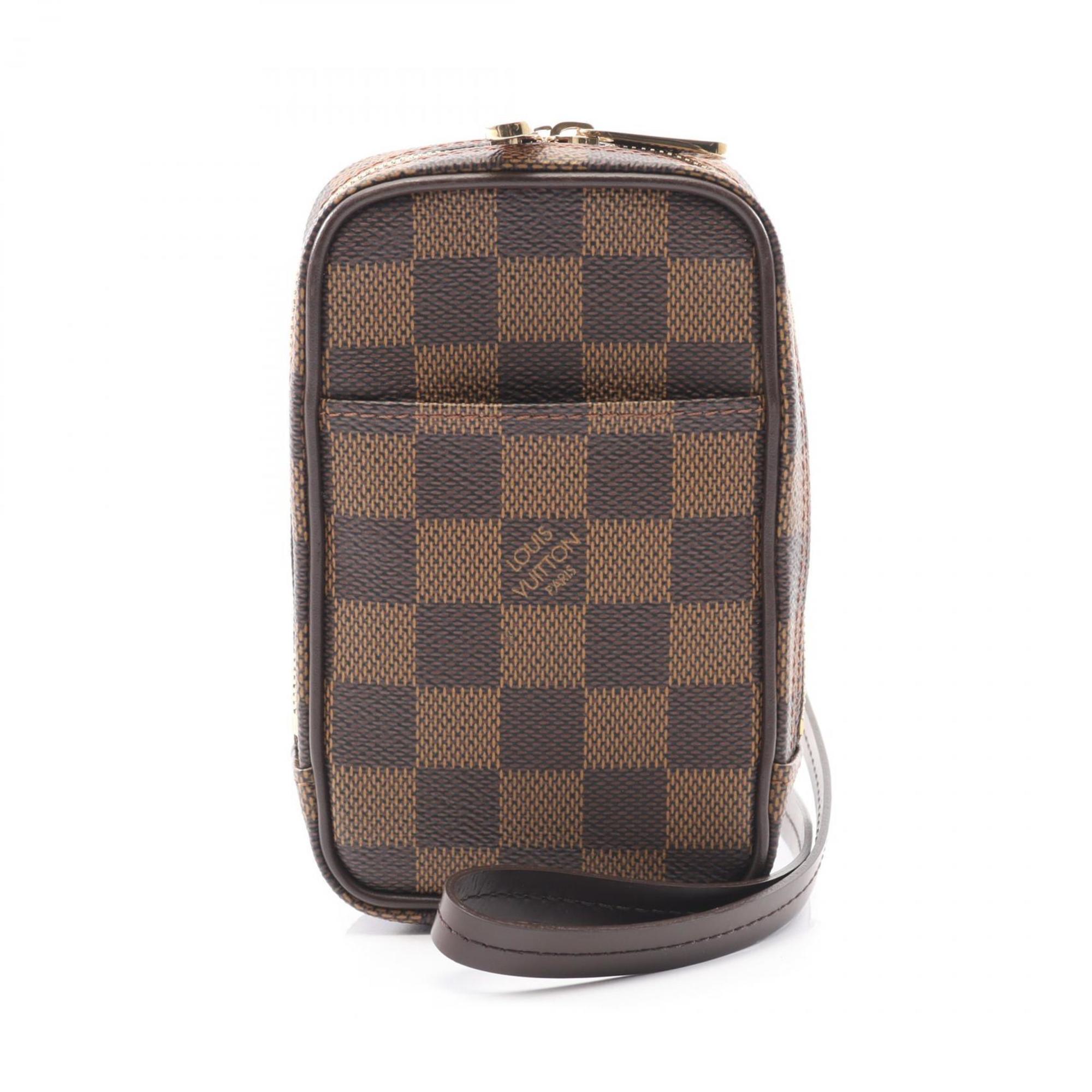Louis Vuitton Brown Ebene Damier Canvas Leather Pvc Pouch (Pre-Owned)