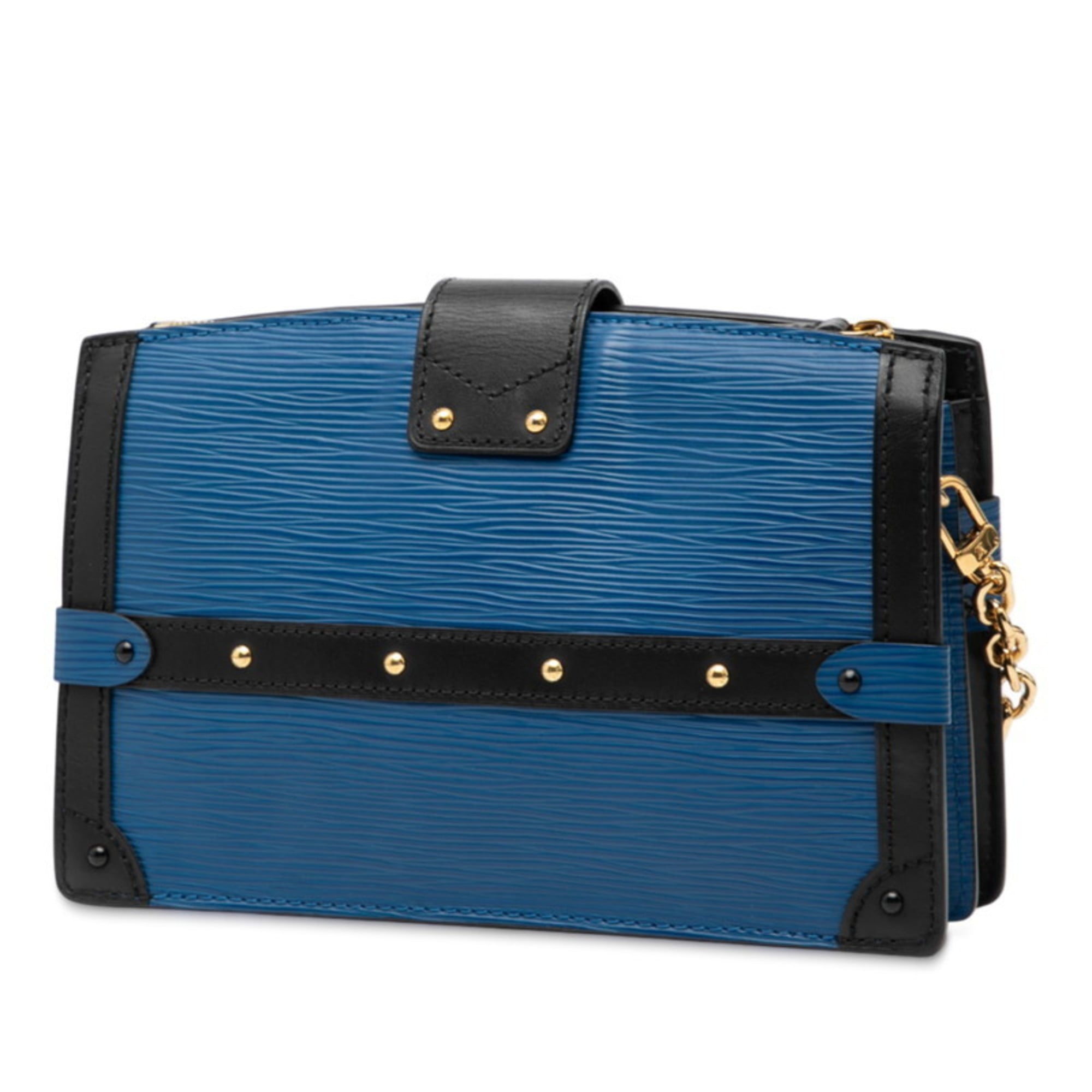 Louis Vuitton Black Blue Leather Shoulder Bag (Pre-Owned)