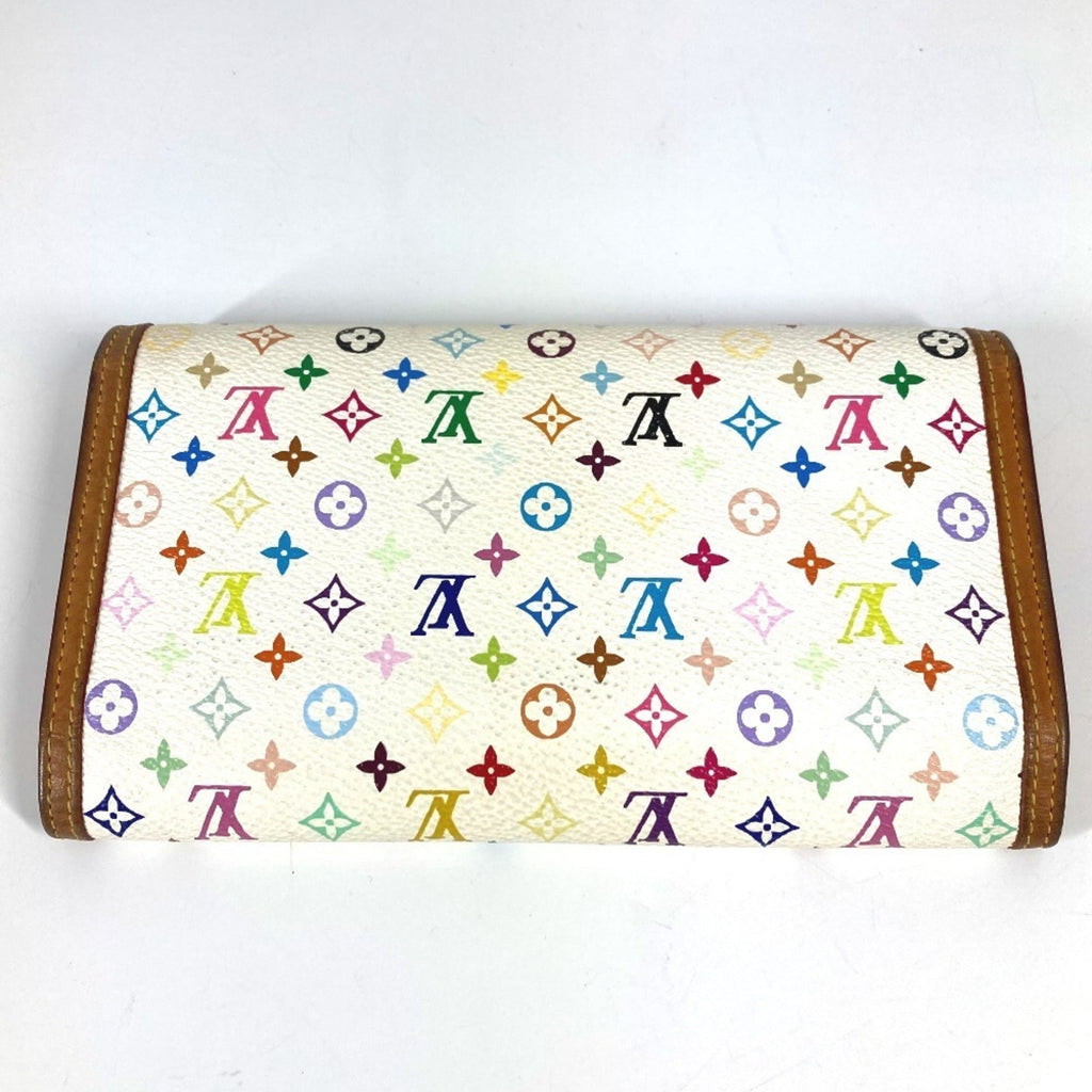 Louis Vuitton Blanc White Monogram Multicolore Wallet (Tri-Fold) (Pre-Owned)