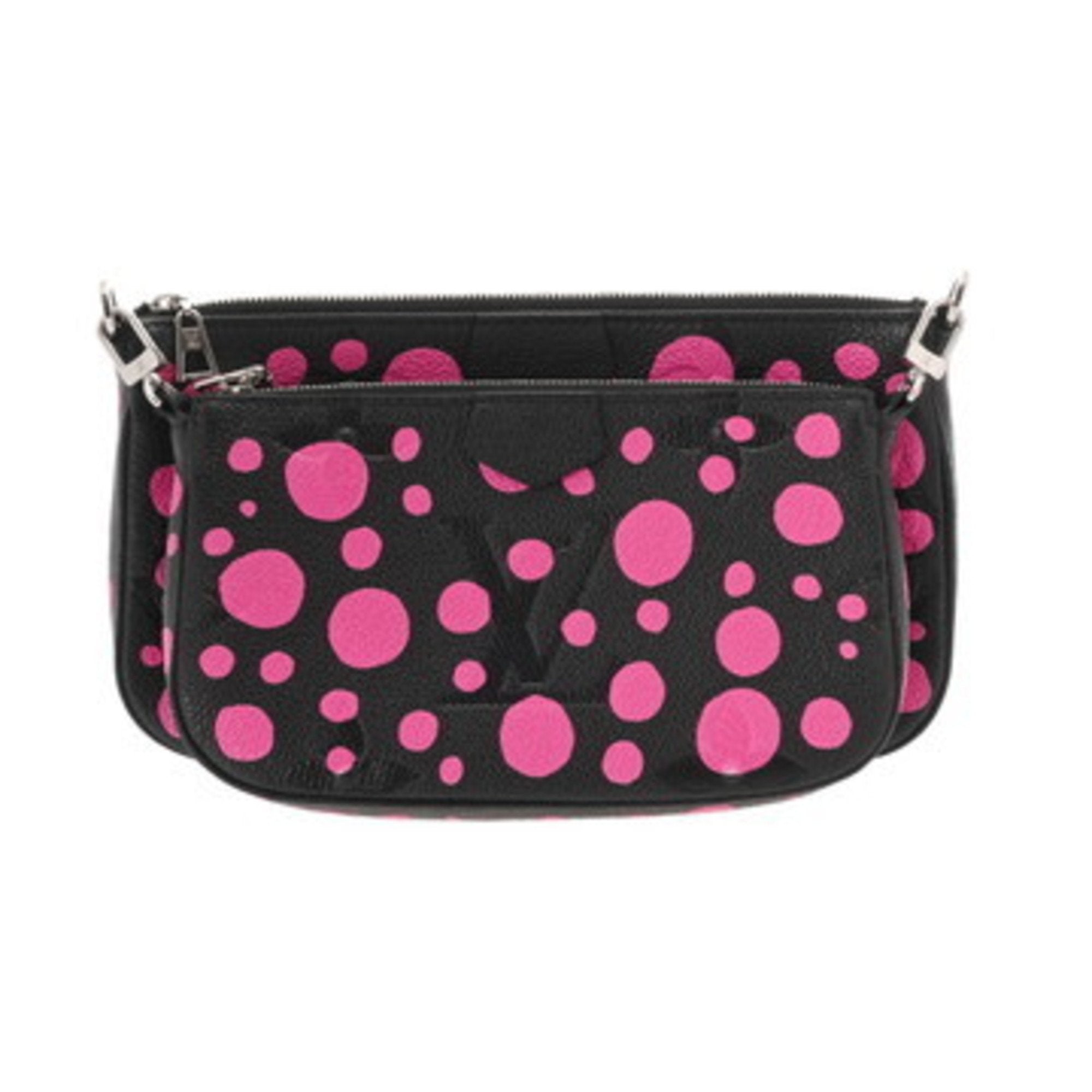 Louis Vuitton Noir Pink Leather Pochette Pouch Shoulder Bag (Pre-Owned)