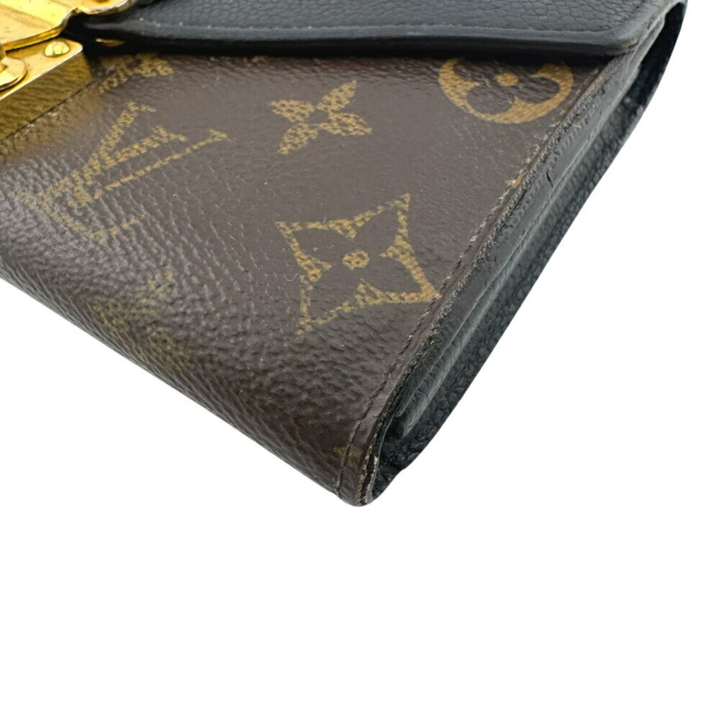 Louis Vuitton Black Brown Monogram Monogram Leather Long Wallet (Bi-Fold) (Pre-Owned)