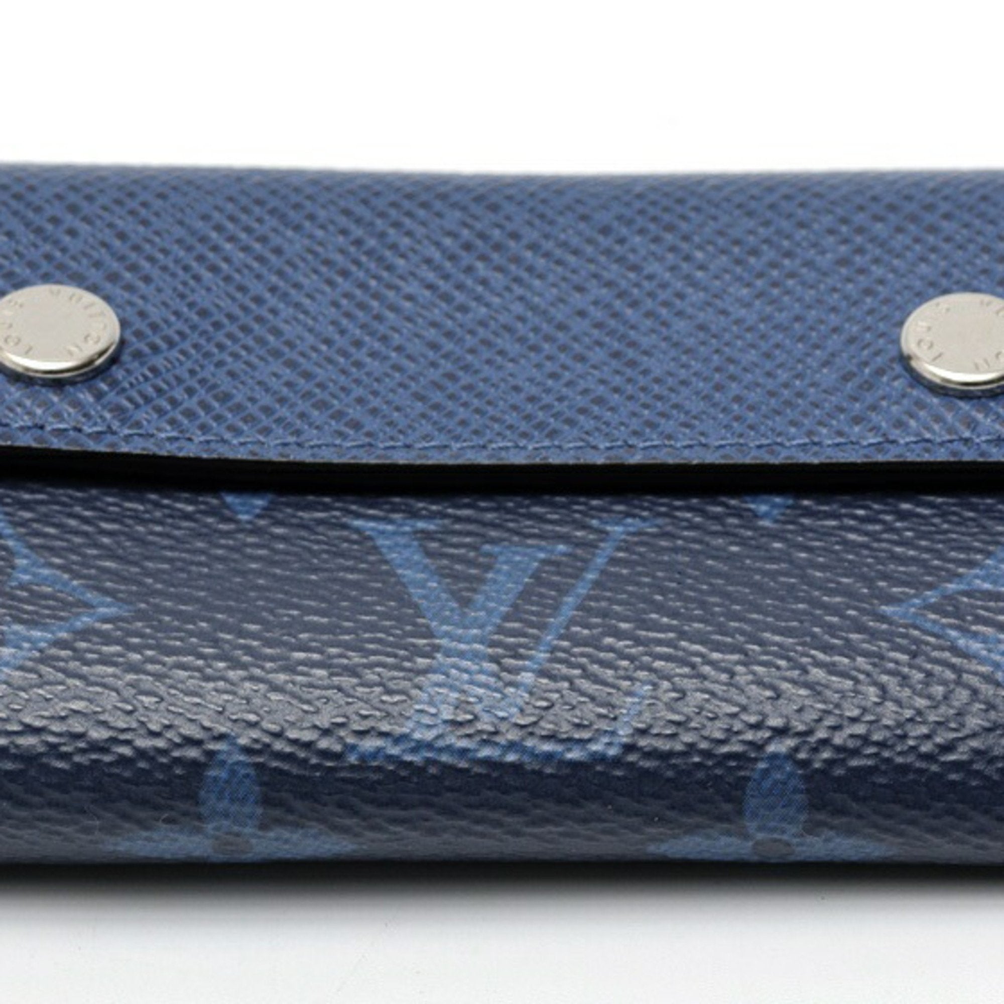 Louis Vuitton Blue Taigarama Wallet (Tri-Fold) (Pre-Owned)