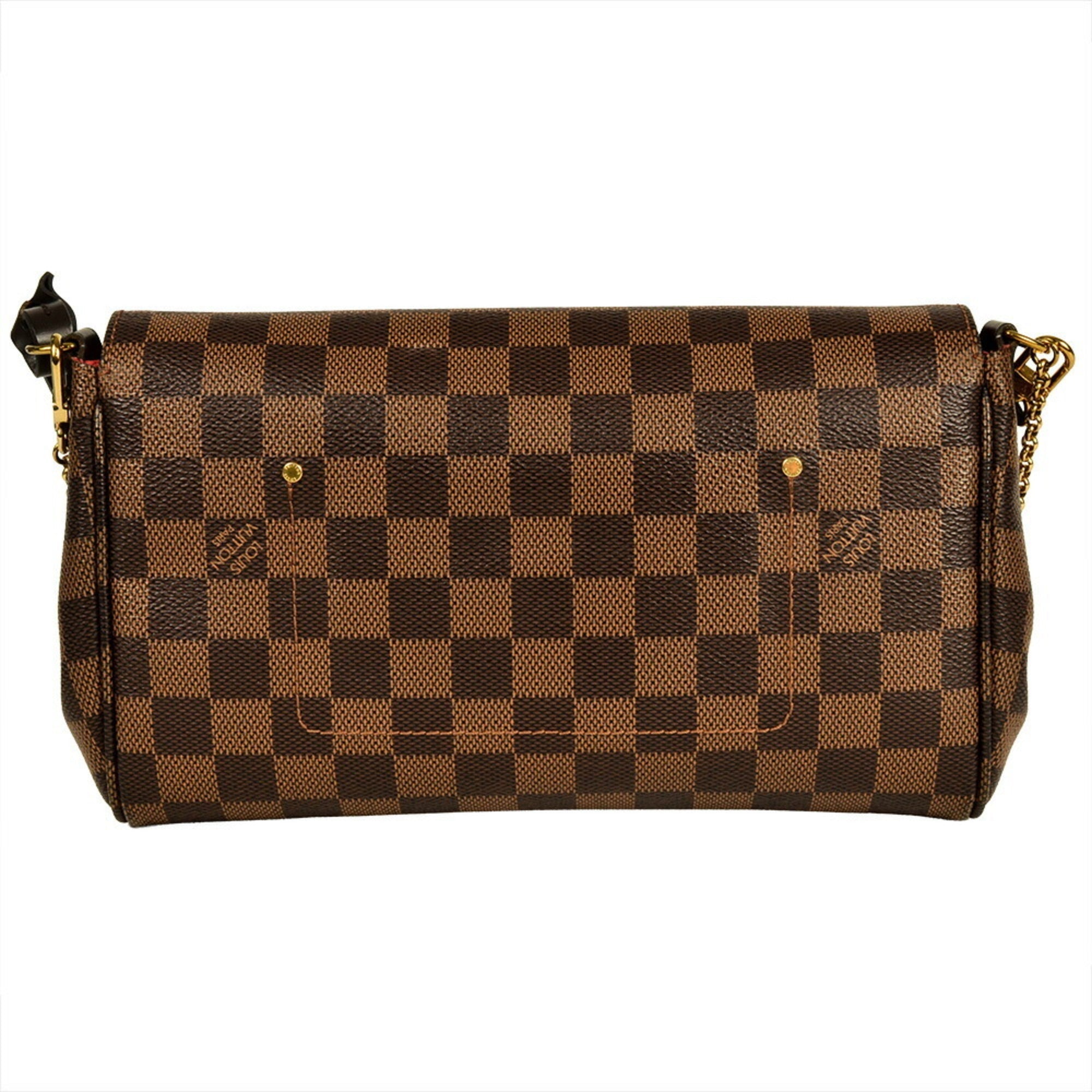 Louis Vuitton Damier Damier Canvas Ebene Leather Shoulder Bag (Pre-Owned)
