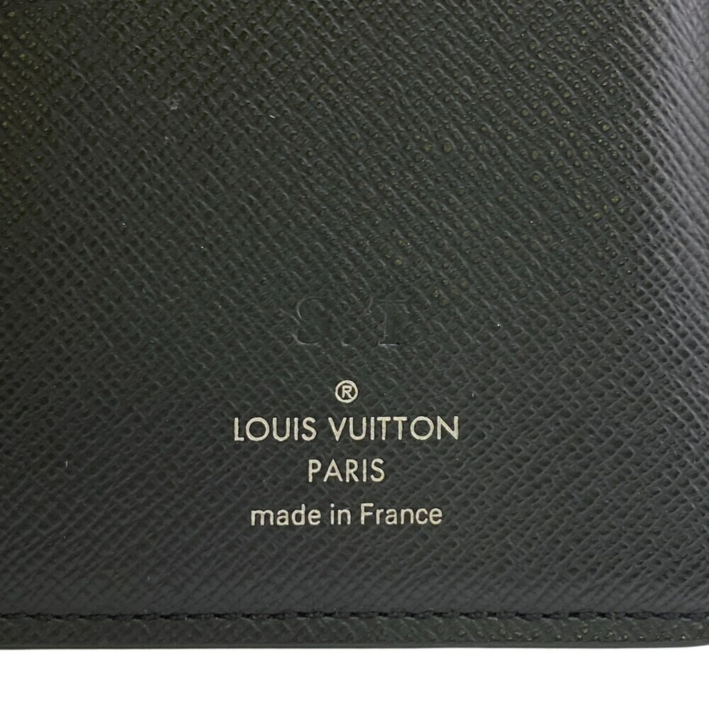 Louis Vuitton Black Noir Leather Long Wallet (Bi-Fold) (Pre-Owned)