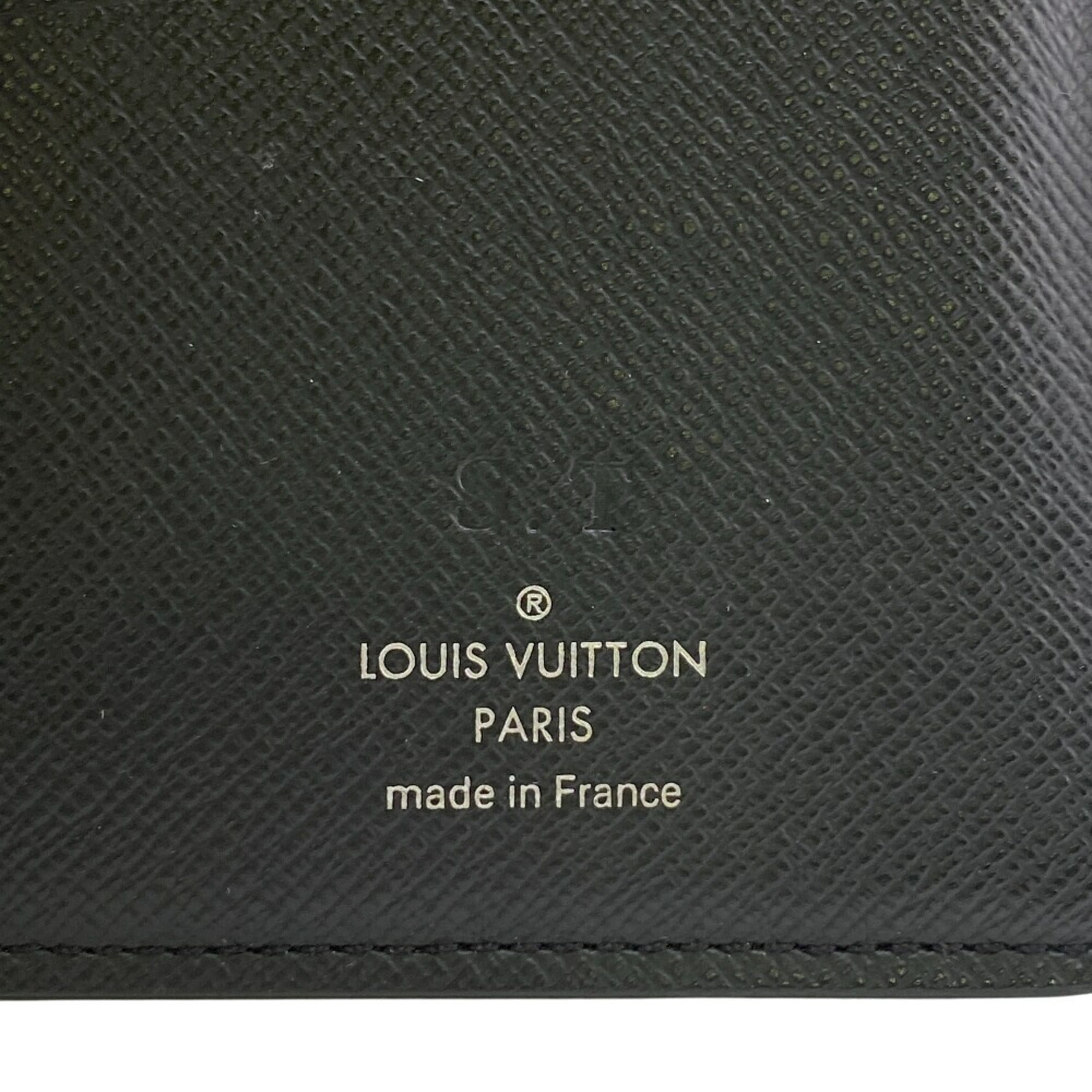 Louis Vuitton Black Noir Leather Long Wallet (Bi-Fold) (Pre-Owned)
