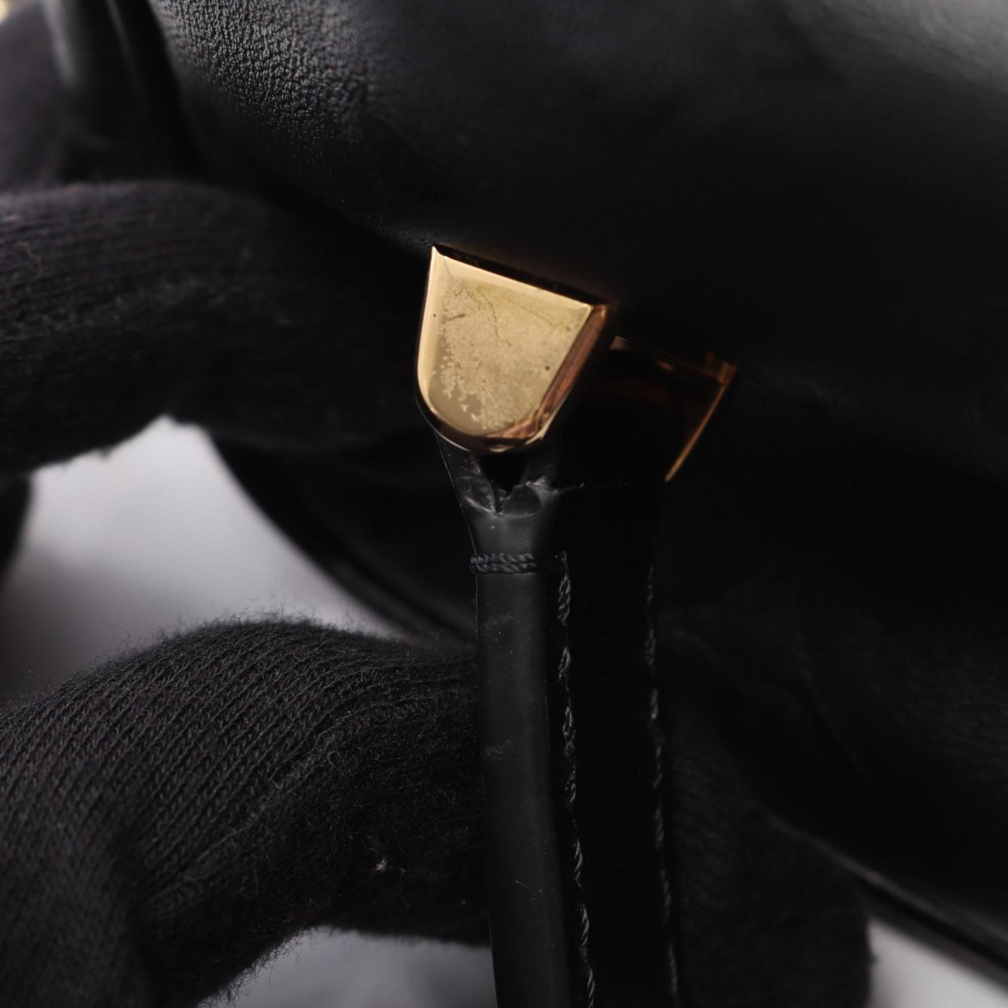 Louis Vuitton Black Leather Handbag (Pre-Owned)