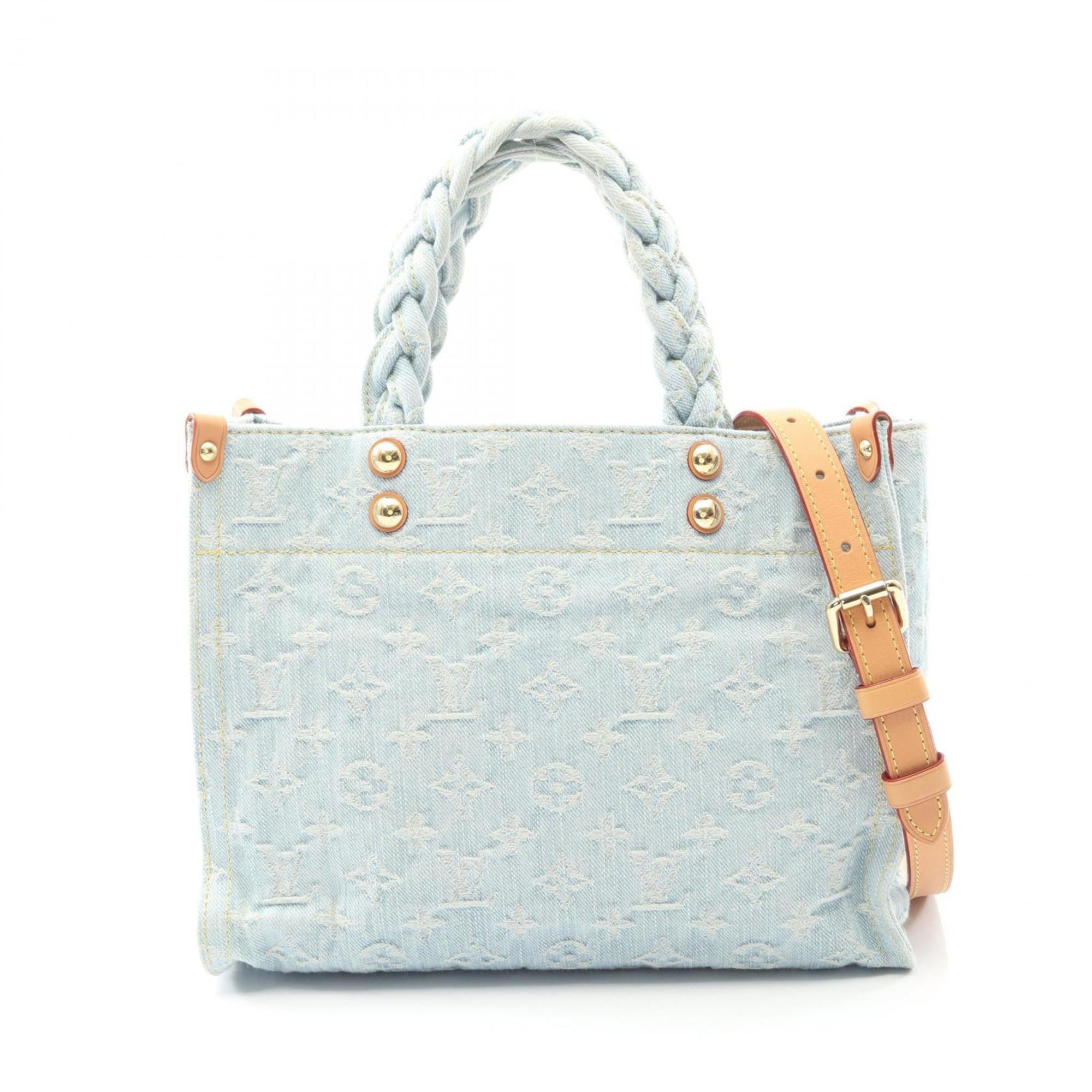 Louis Vuitton Blue Denim Leather Handbag (Pre-Owned)