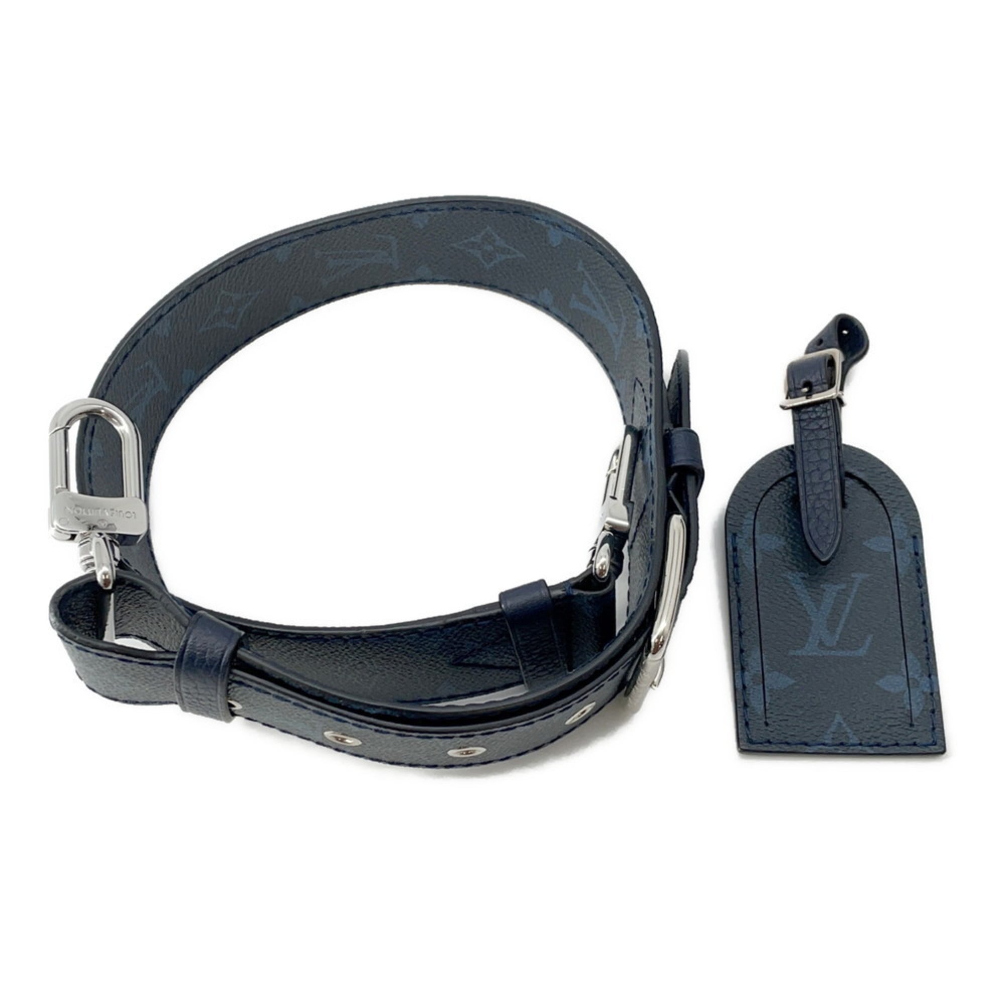 Louis Vuitton Navy Leather Shoulder Bag (Pre-Owned)