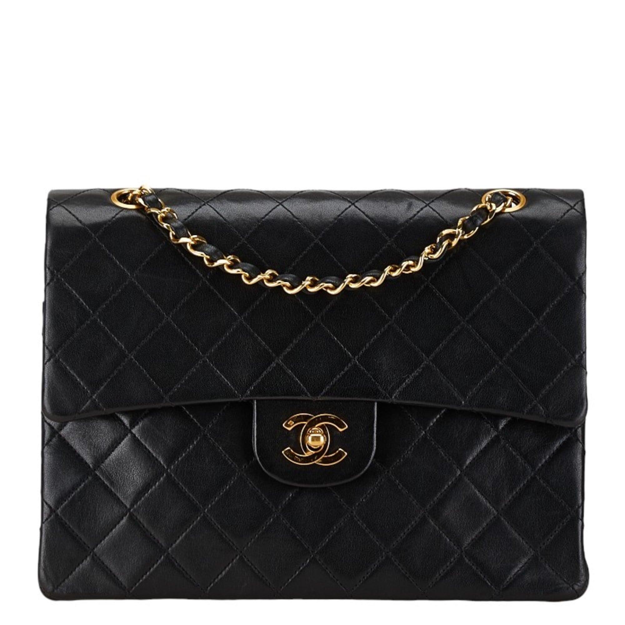 Vintage Square CC Flap Bag Quilted Lambskin Medium