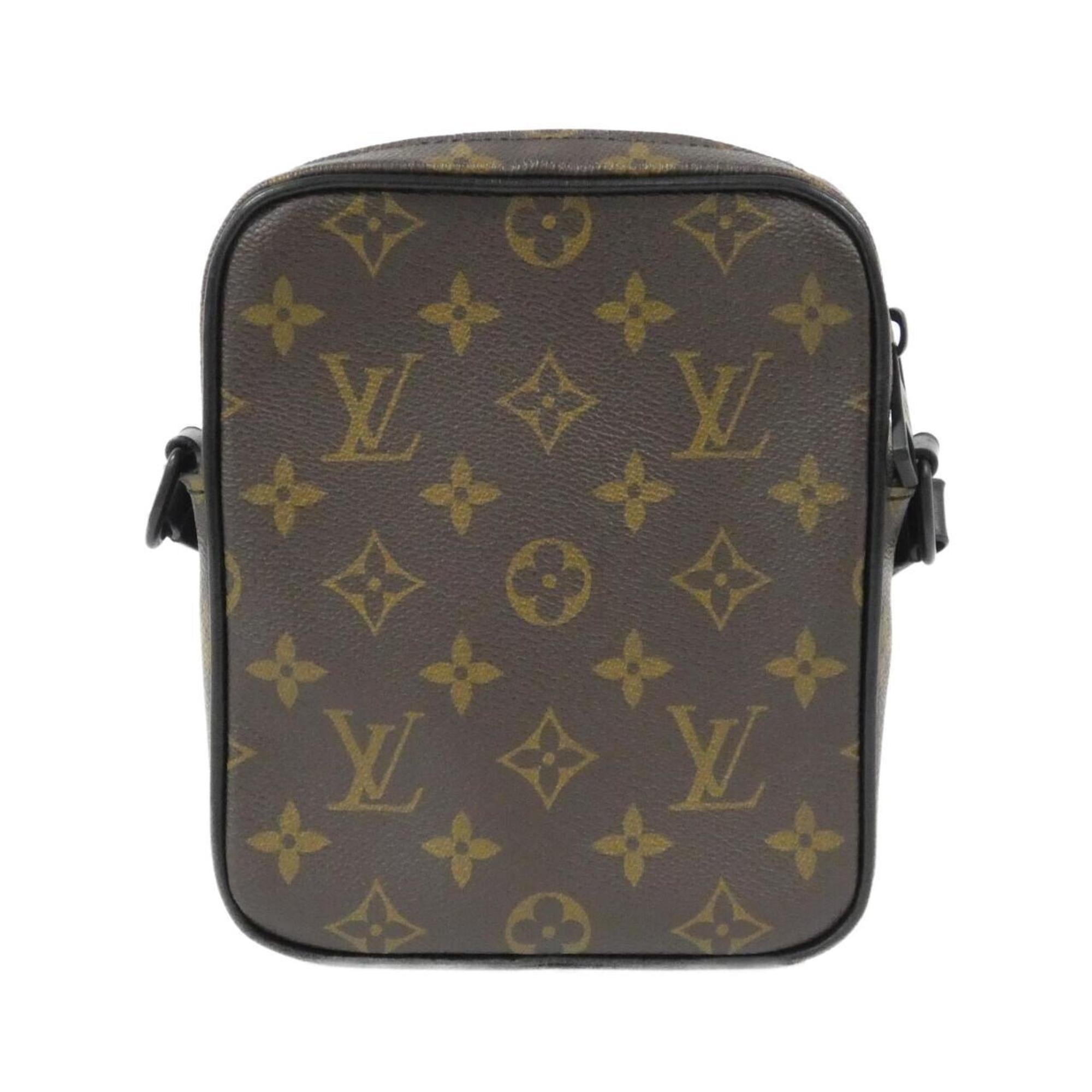 Louis Vuitton Black Brown Coated Canvas Shoulder Bag (Pre-Owned)