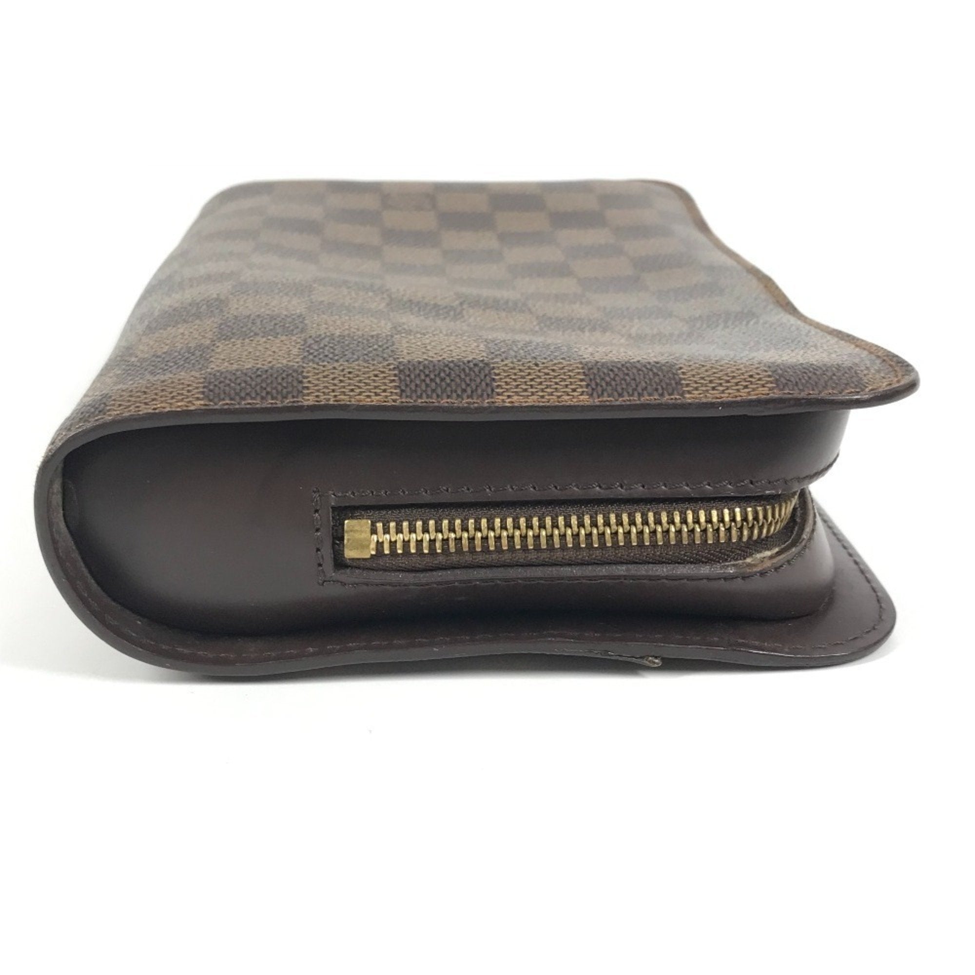 Louis Vuitton Brown Ebene Damier Canvas Clutch Bag Pouch (Pre-Owned)