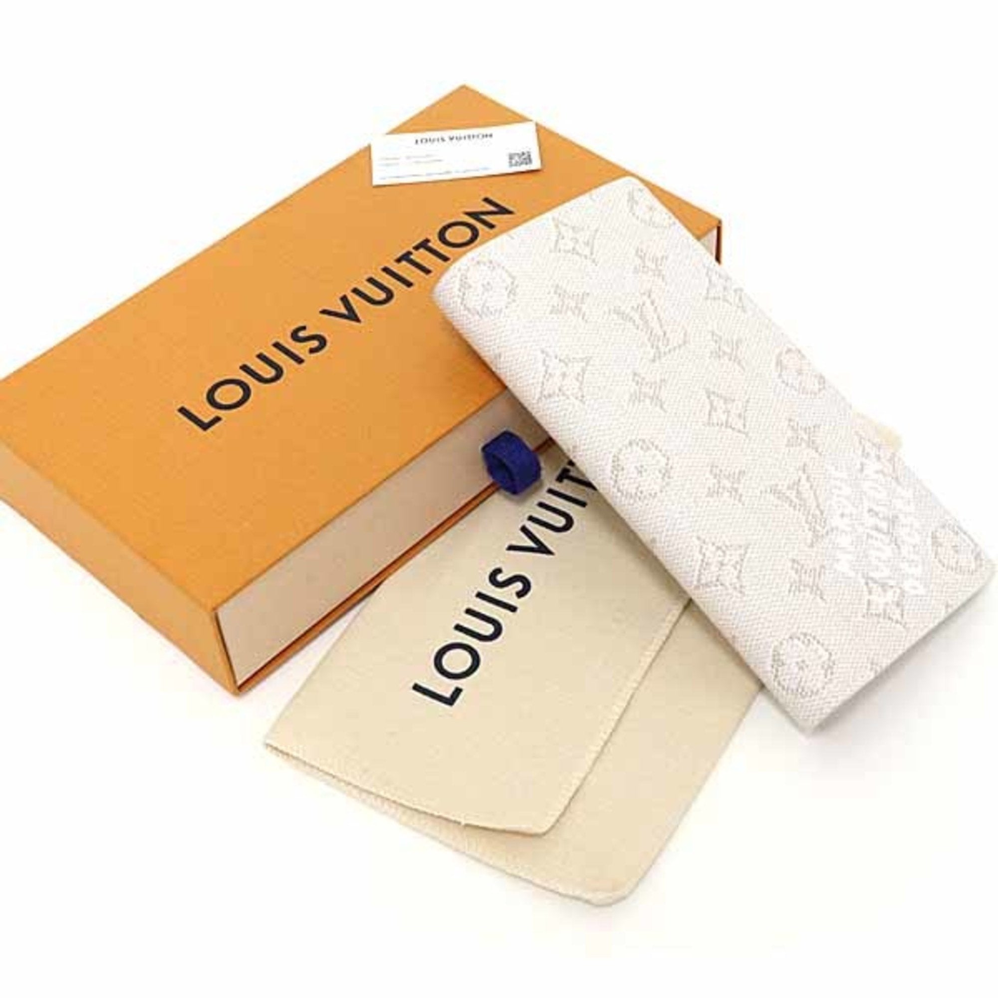 Louis Vuitton Monogram White Leather Long Wallet (Bi-Fold) (Pre-Owned)