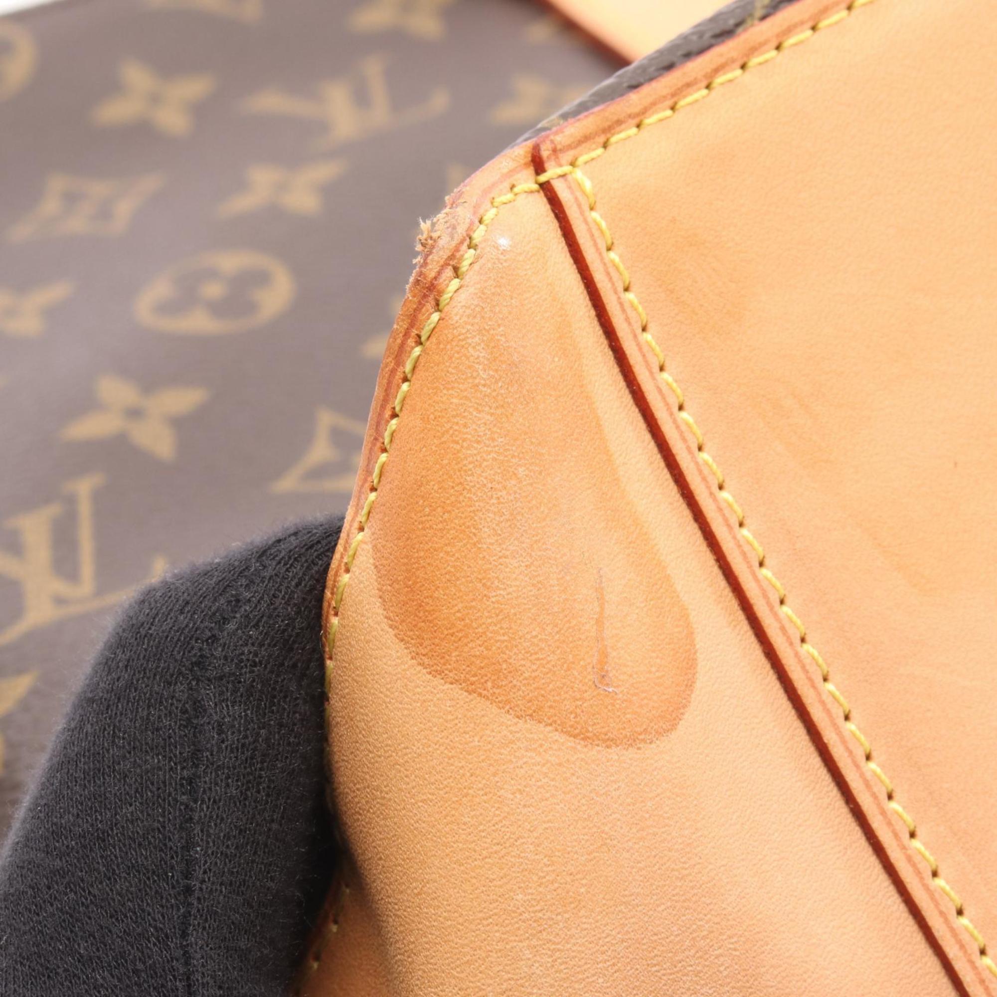 Louis Vuitton Brown Coated Canvas Leather Tote Bag (Pre-Owned)