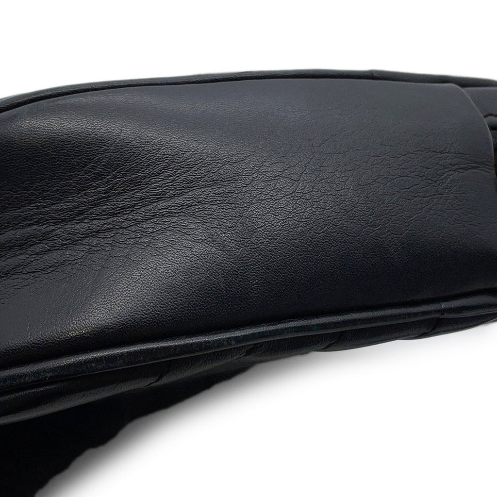 Louis Vuitton Noir Leather Shoulder Bag (Pre-Owned)