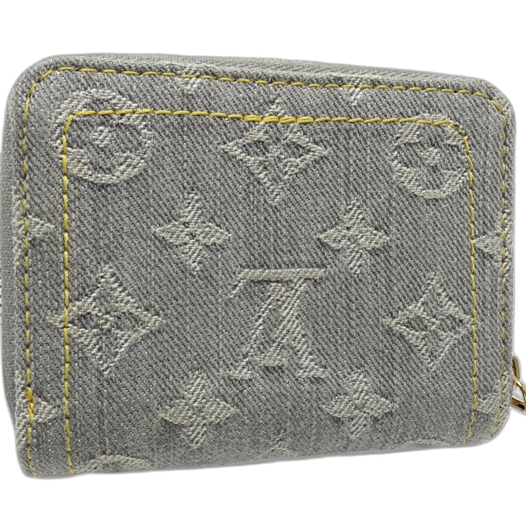 Louis Vuitton Gray Denim Coin Purse/Coin Case (Pre-Owned)