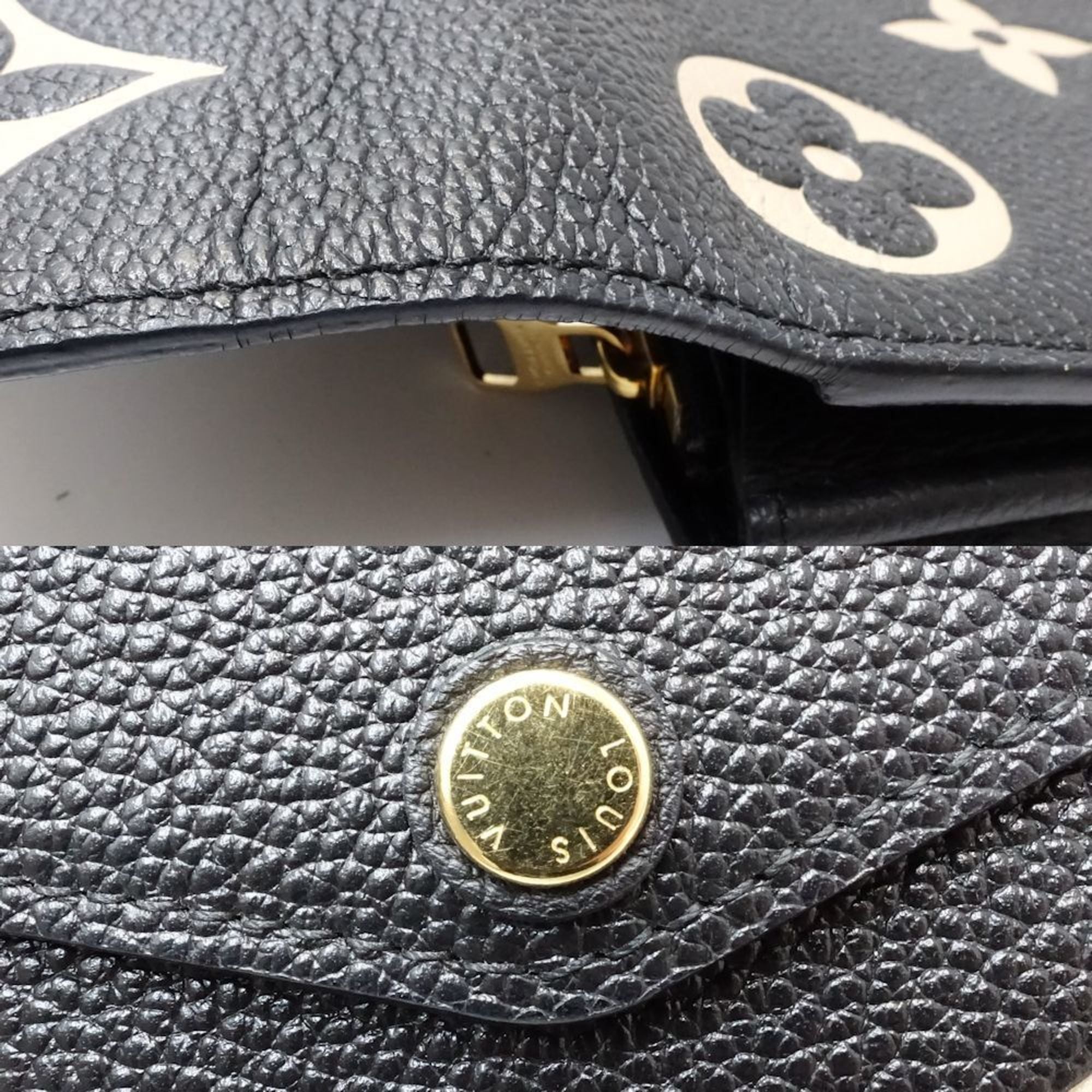 Louis Vuitton Beige Black Monogram Empreinte Long Wallet (Bi-Fold) (Pre-Owned)