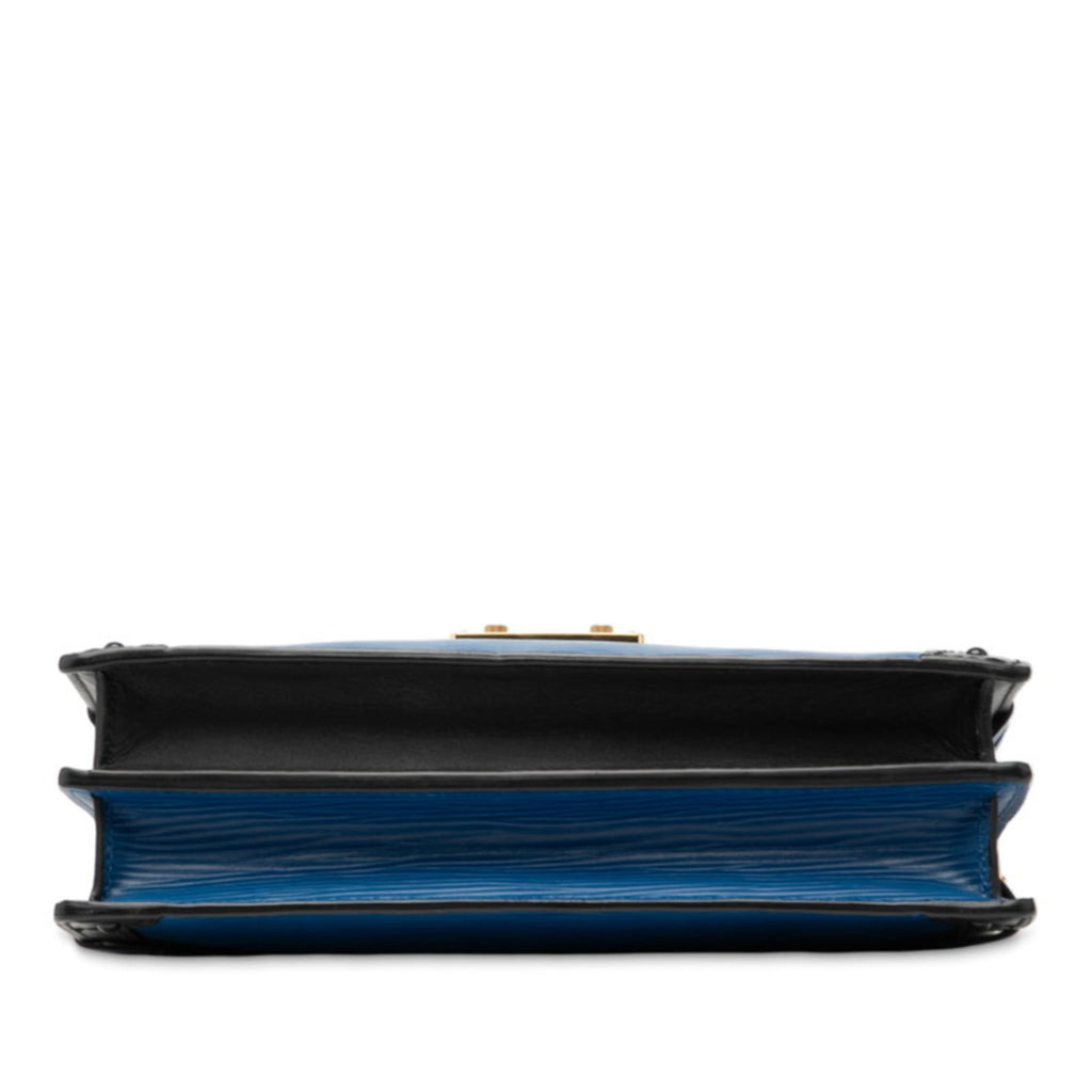 Louis Vuitton Black Blue Leather Shoulder Bag (Pre-Owned)