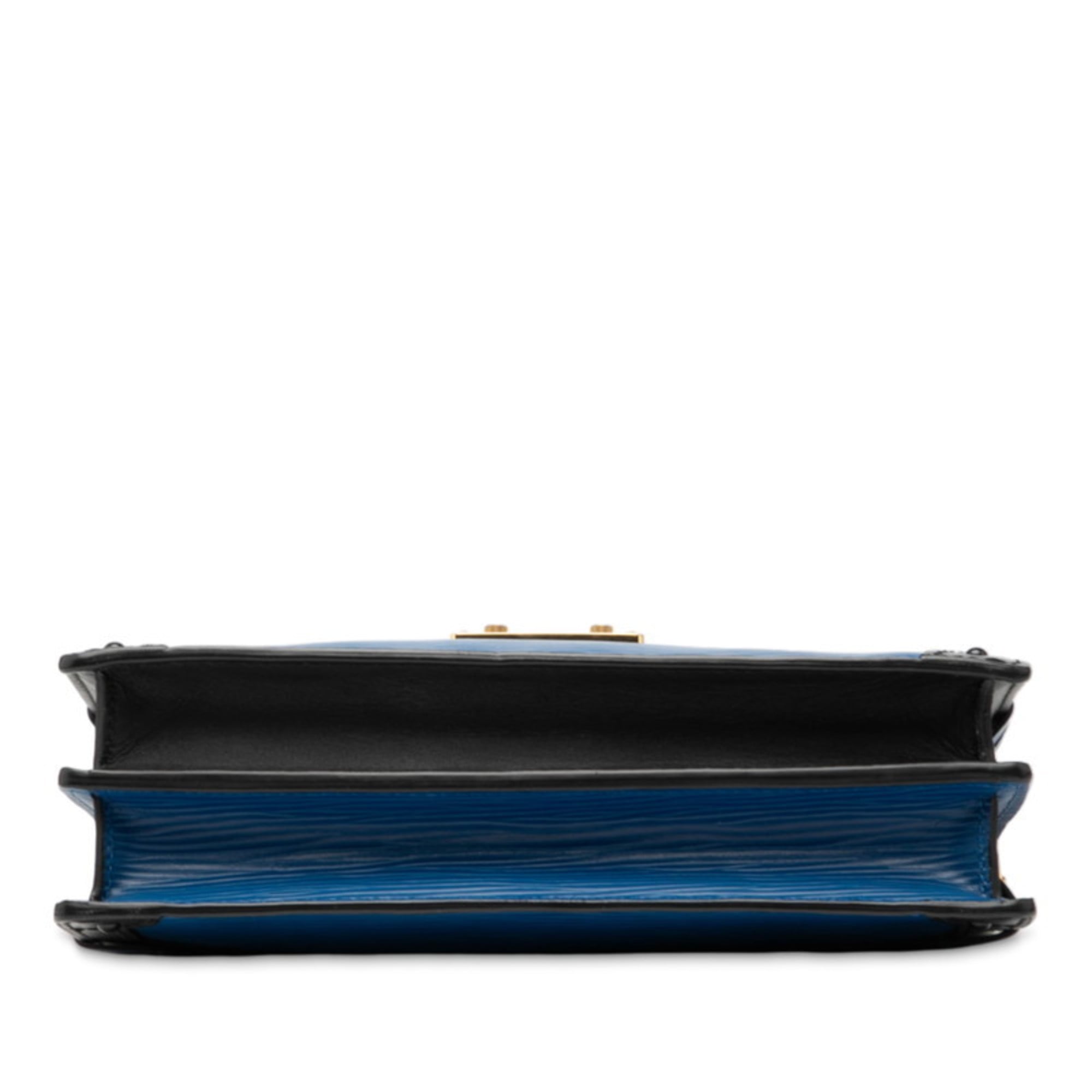 Louis Vuitton Black Blue Leather Shoulder Bag (Pre-Owned)