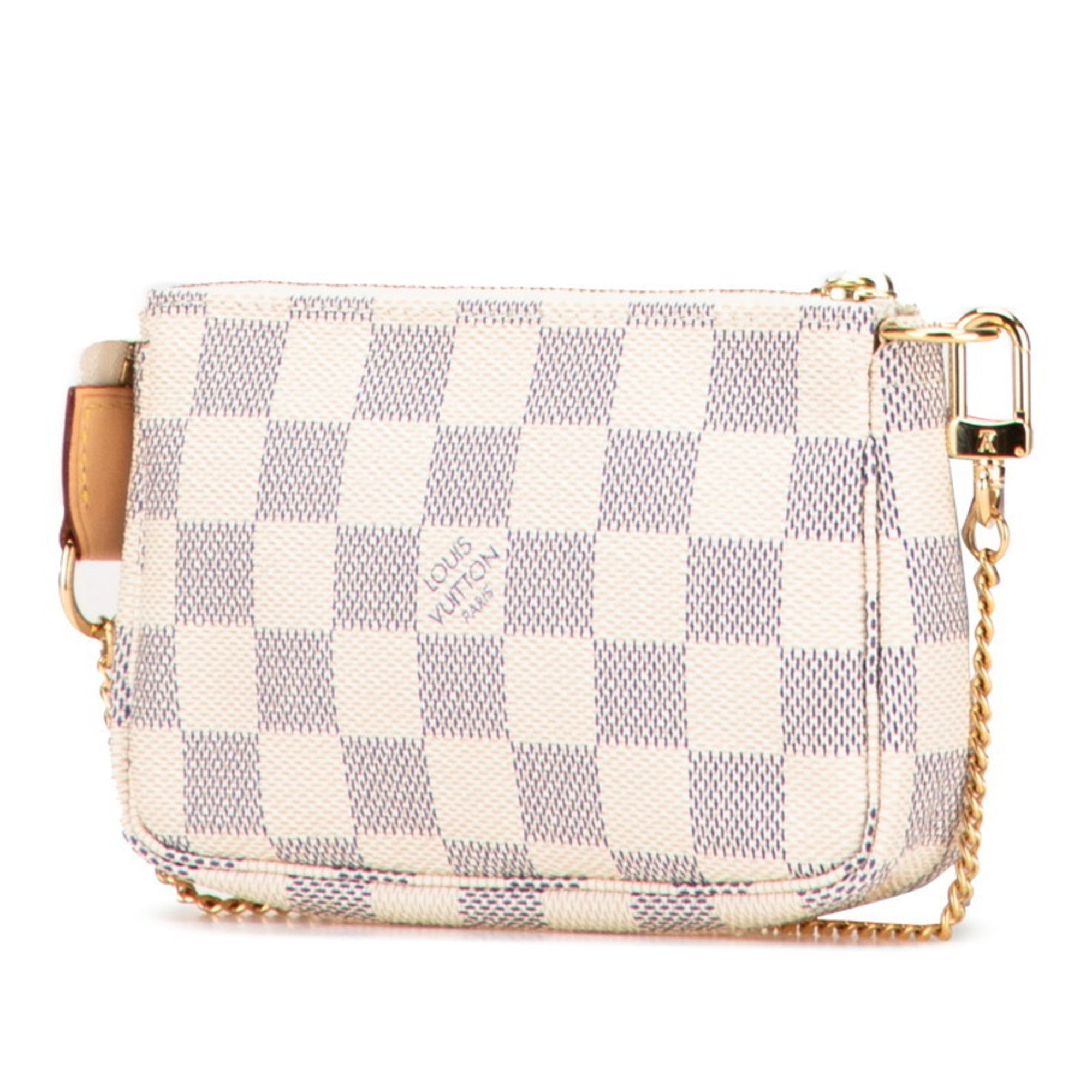 Louis Vuitton Damier Azur White Pvc Leather Handbag Pochette (Pre-Owned)